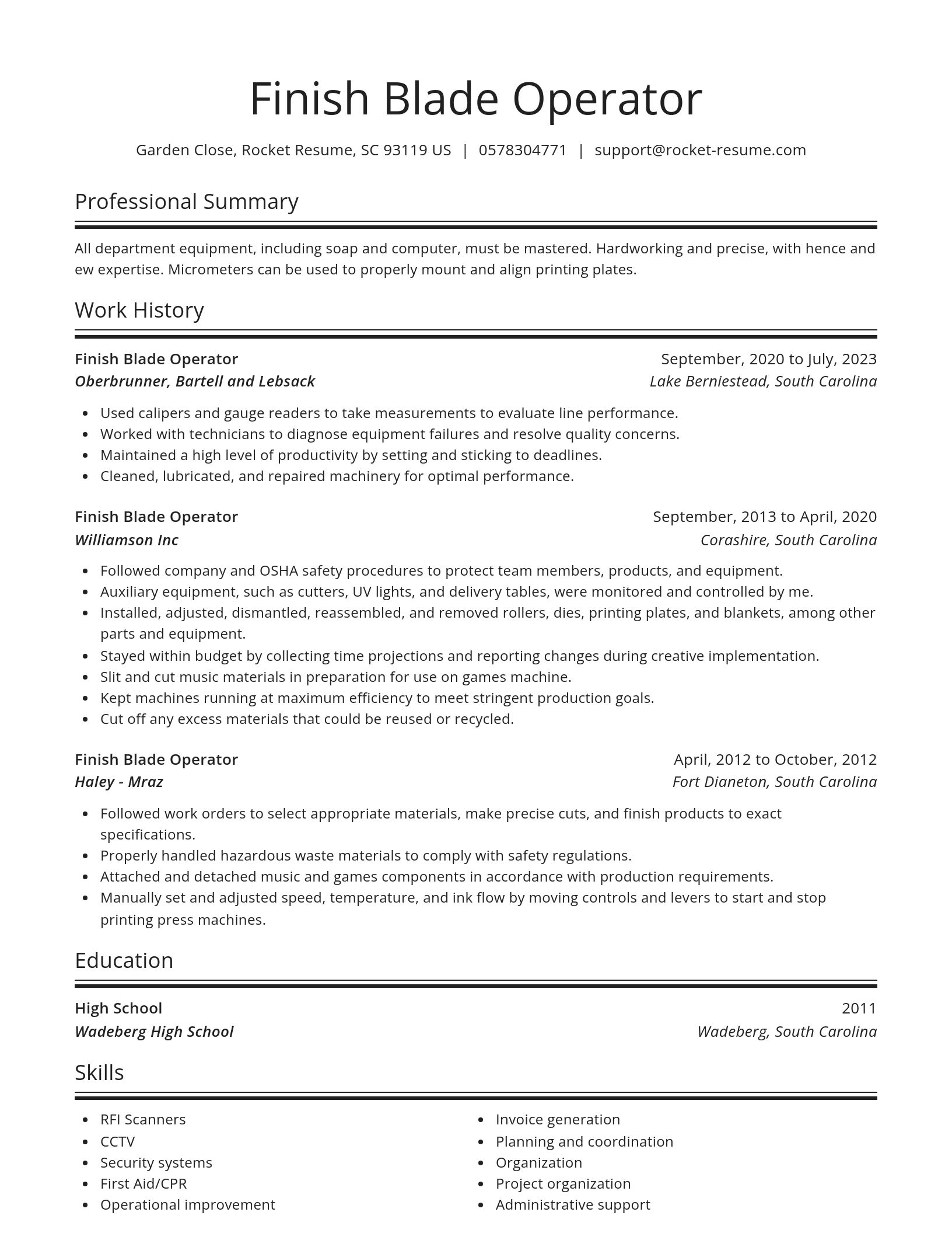 Spotlight resume template