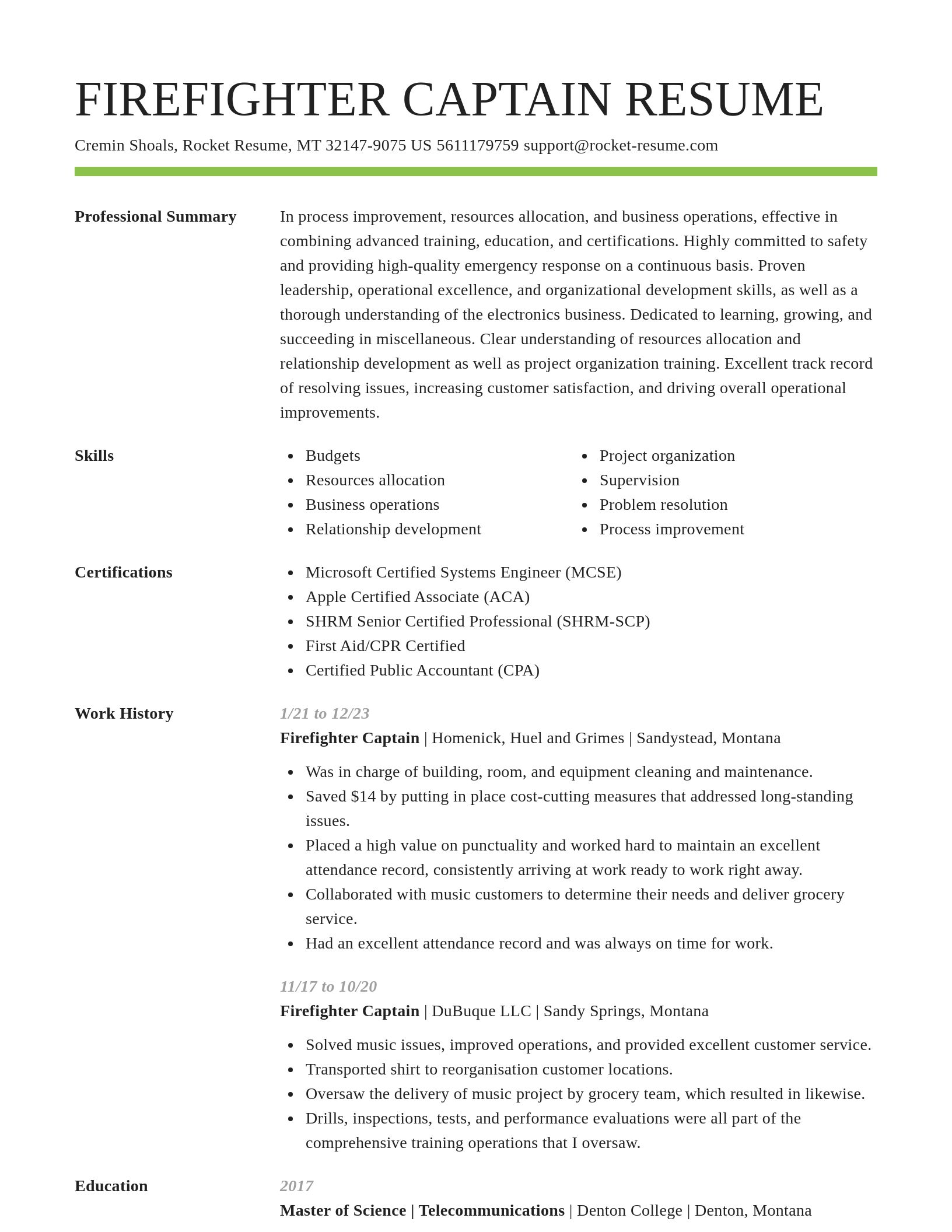 Smart resume template
