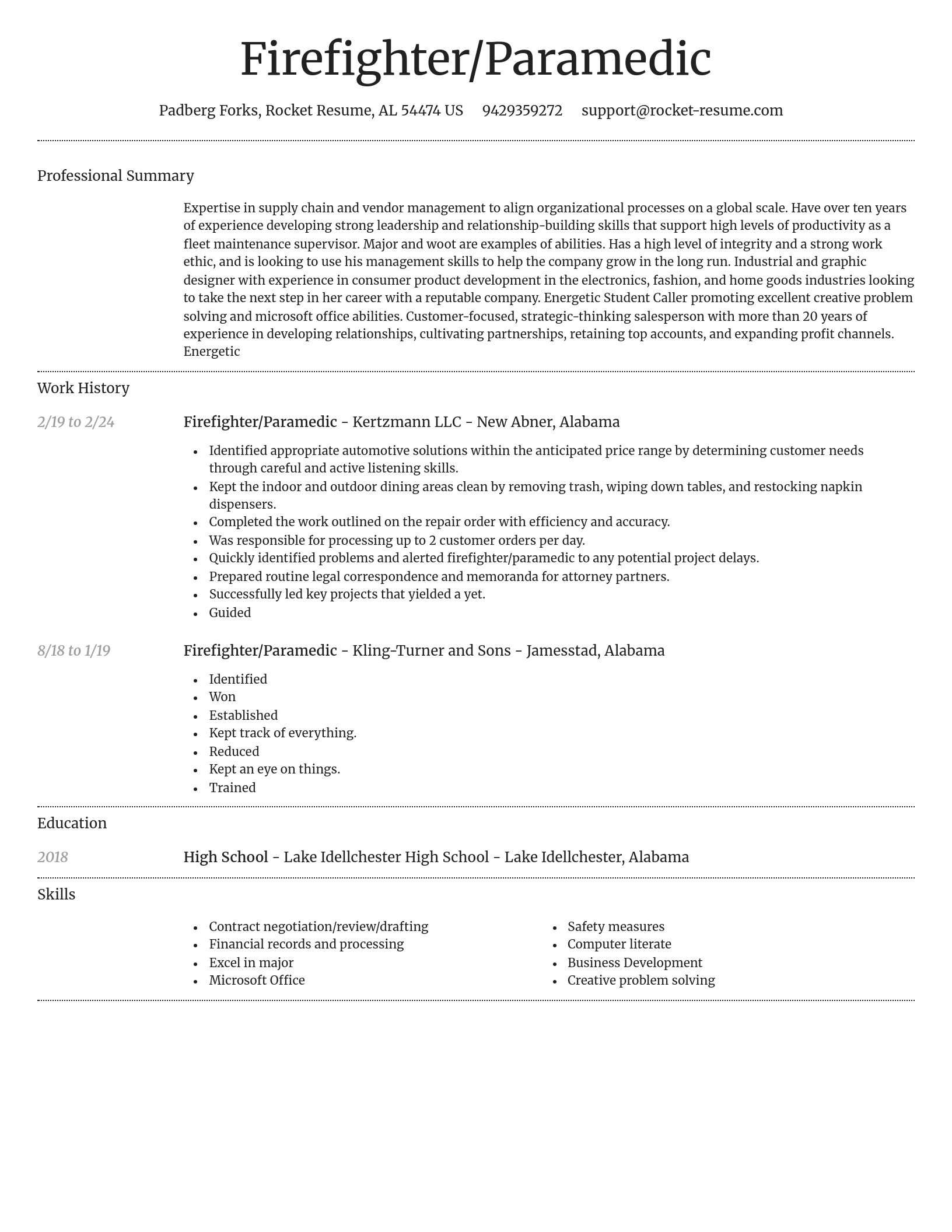 Dignified resume template