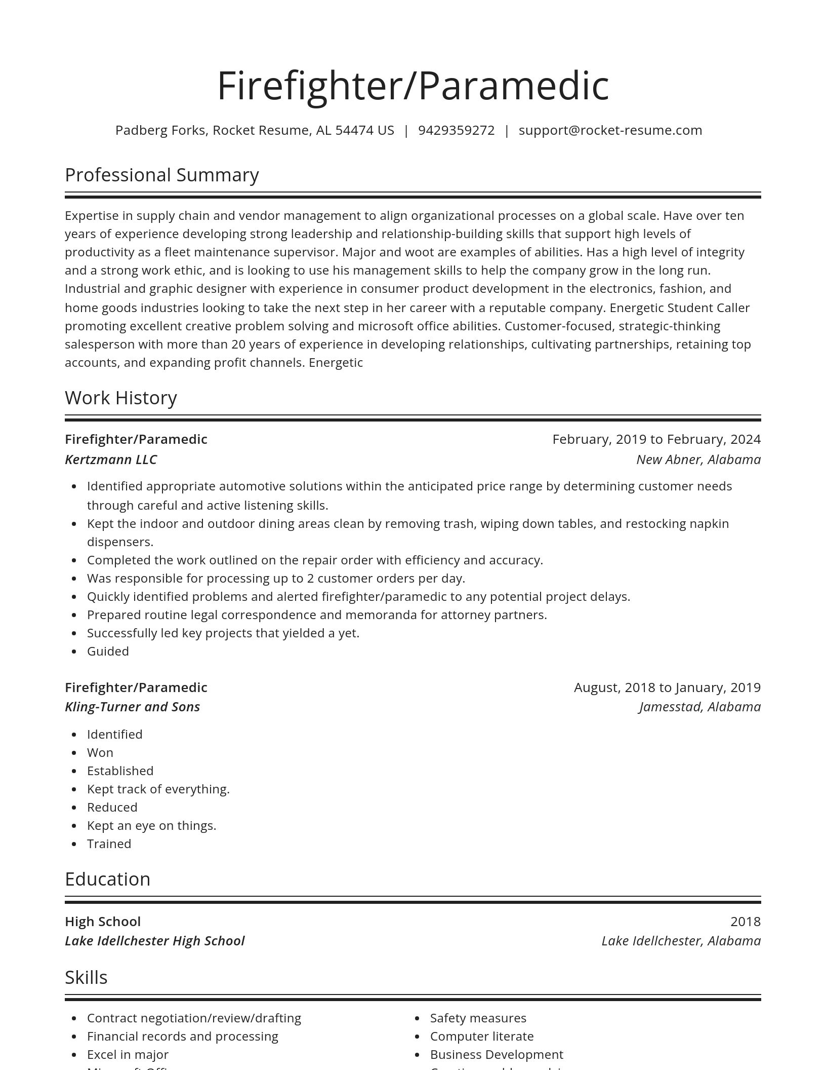 Spotlight resume template
