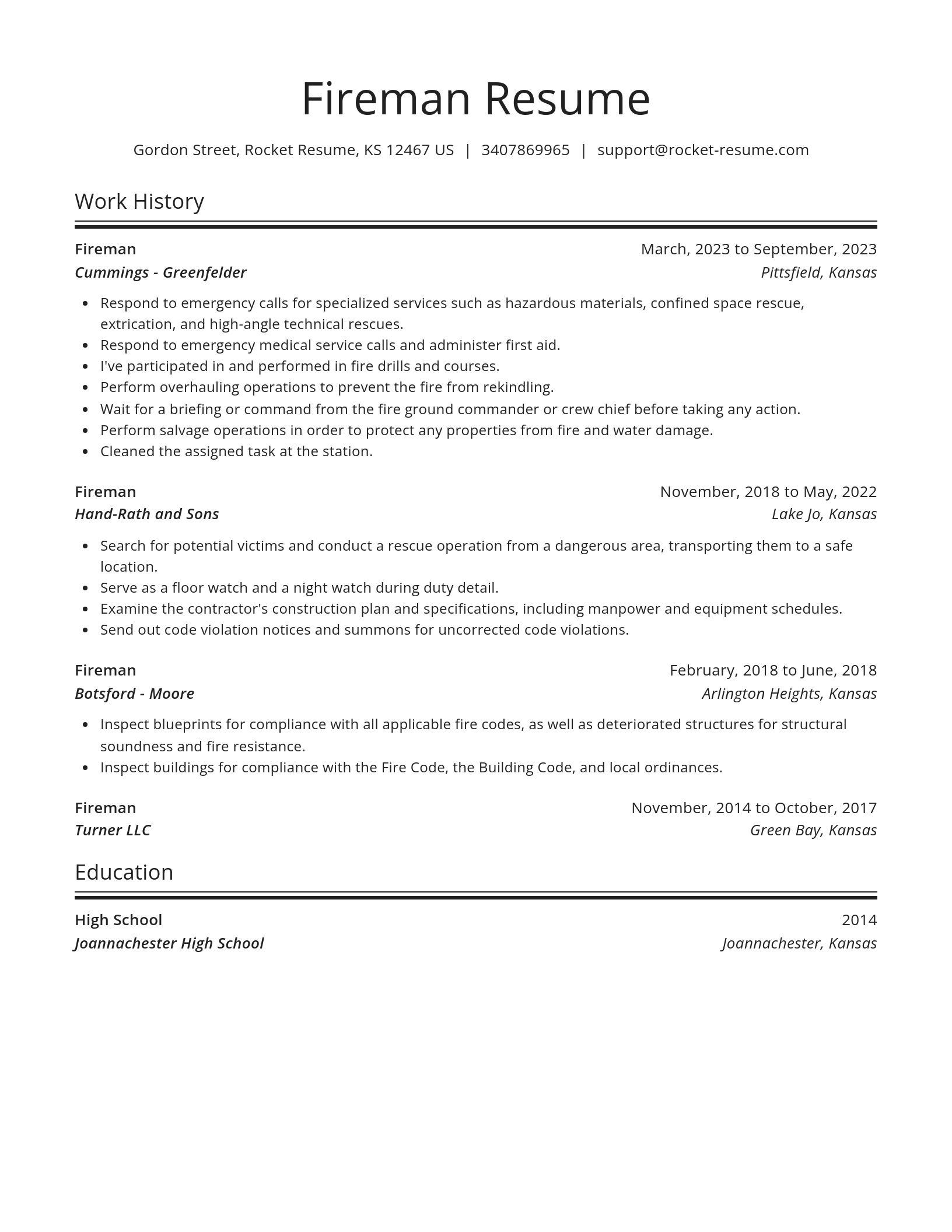 Spotlight resume template