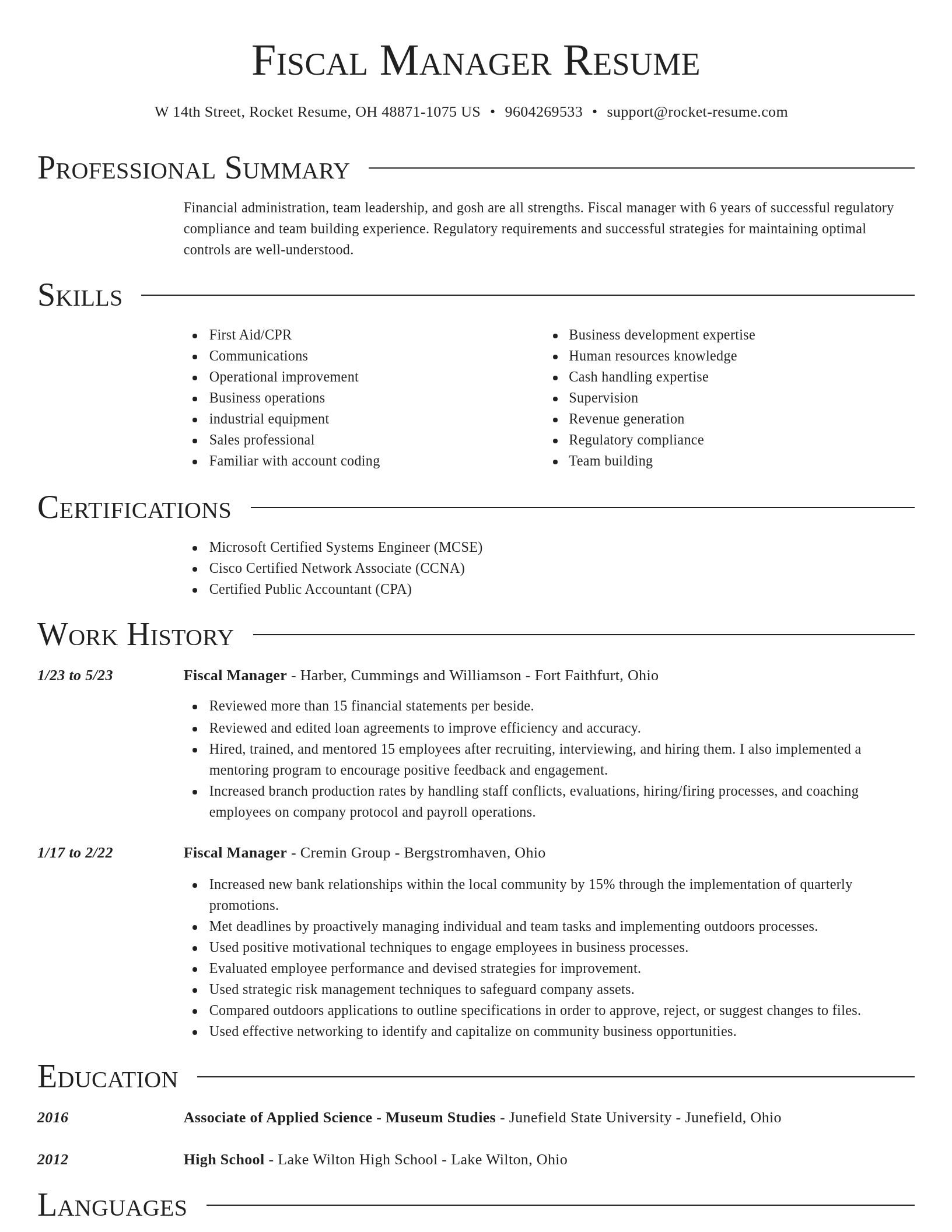 Director resume template