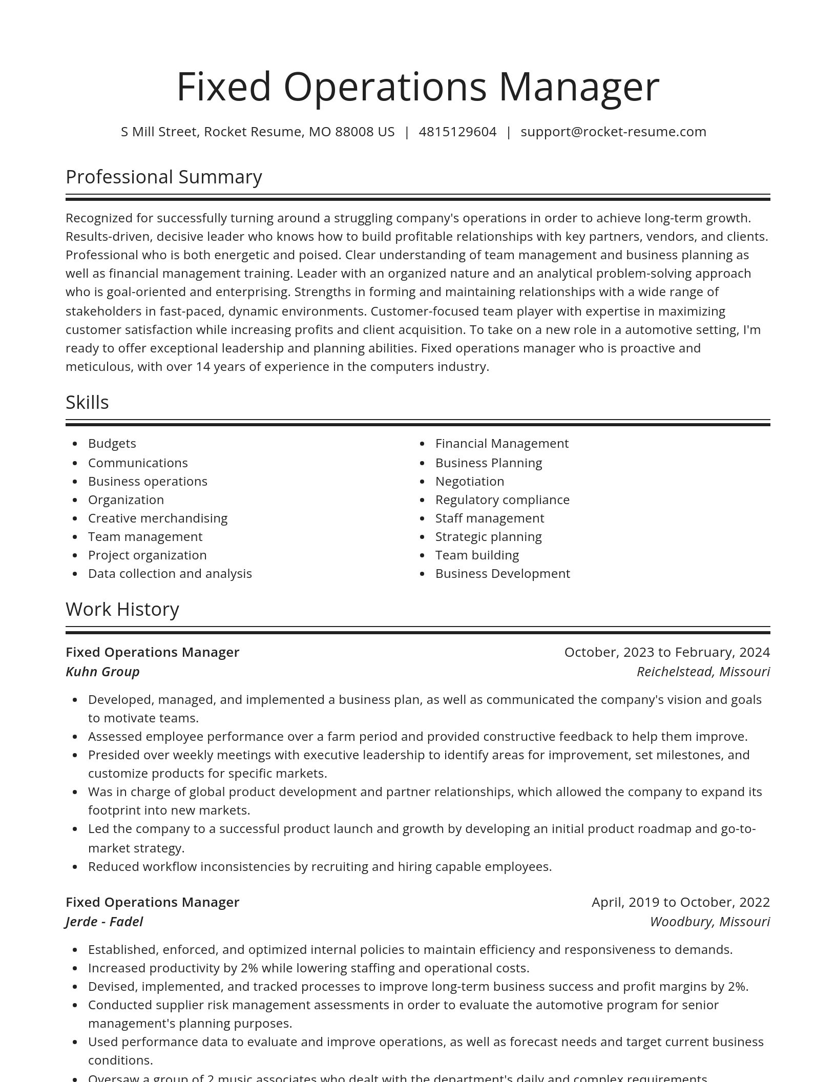 Spotlight resume template