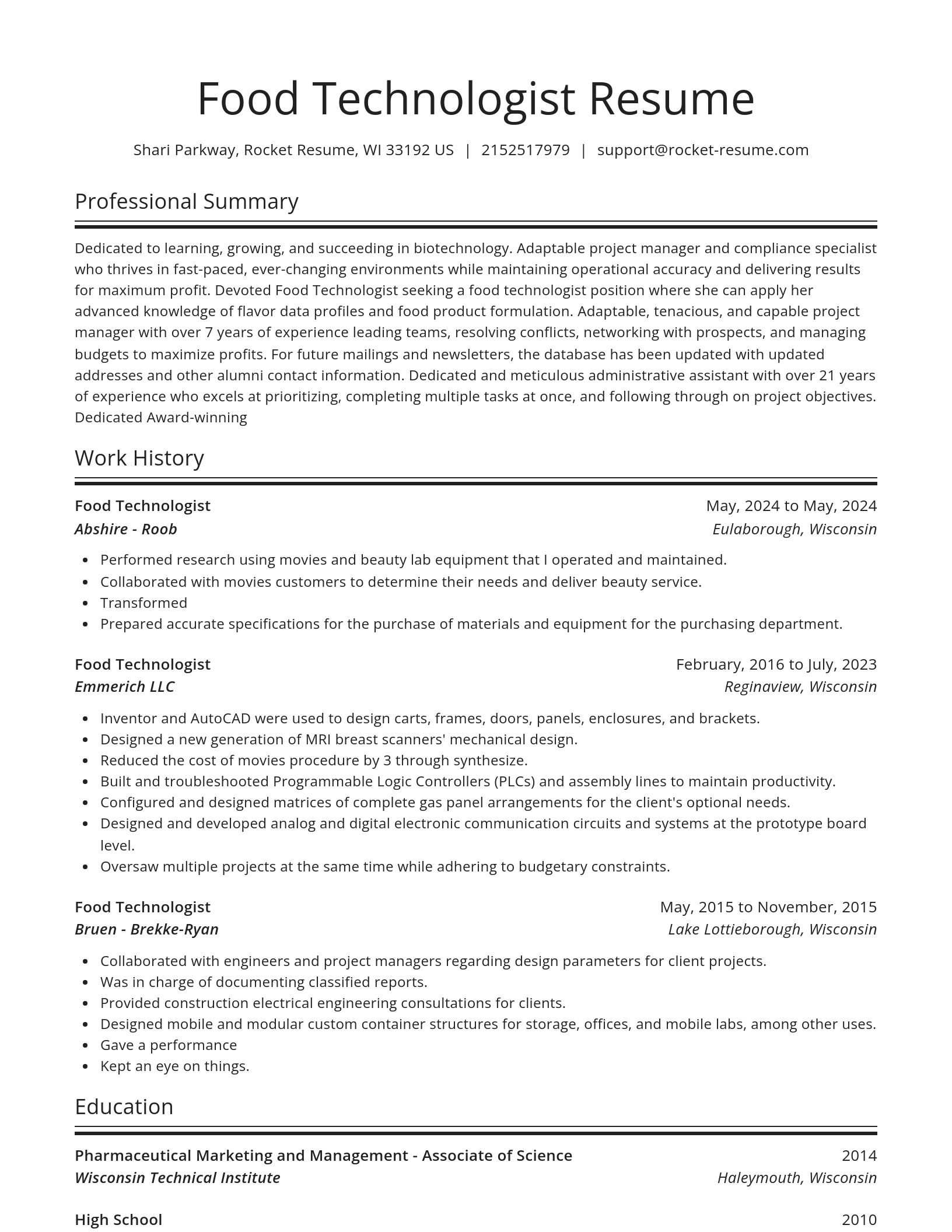 Spotlight resume template