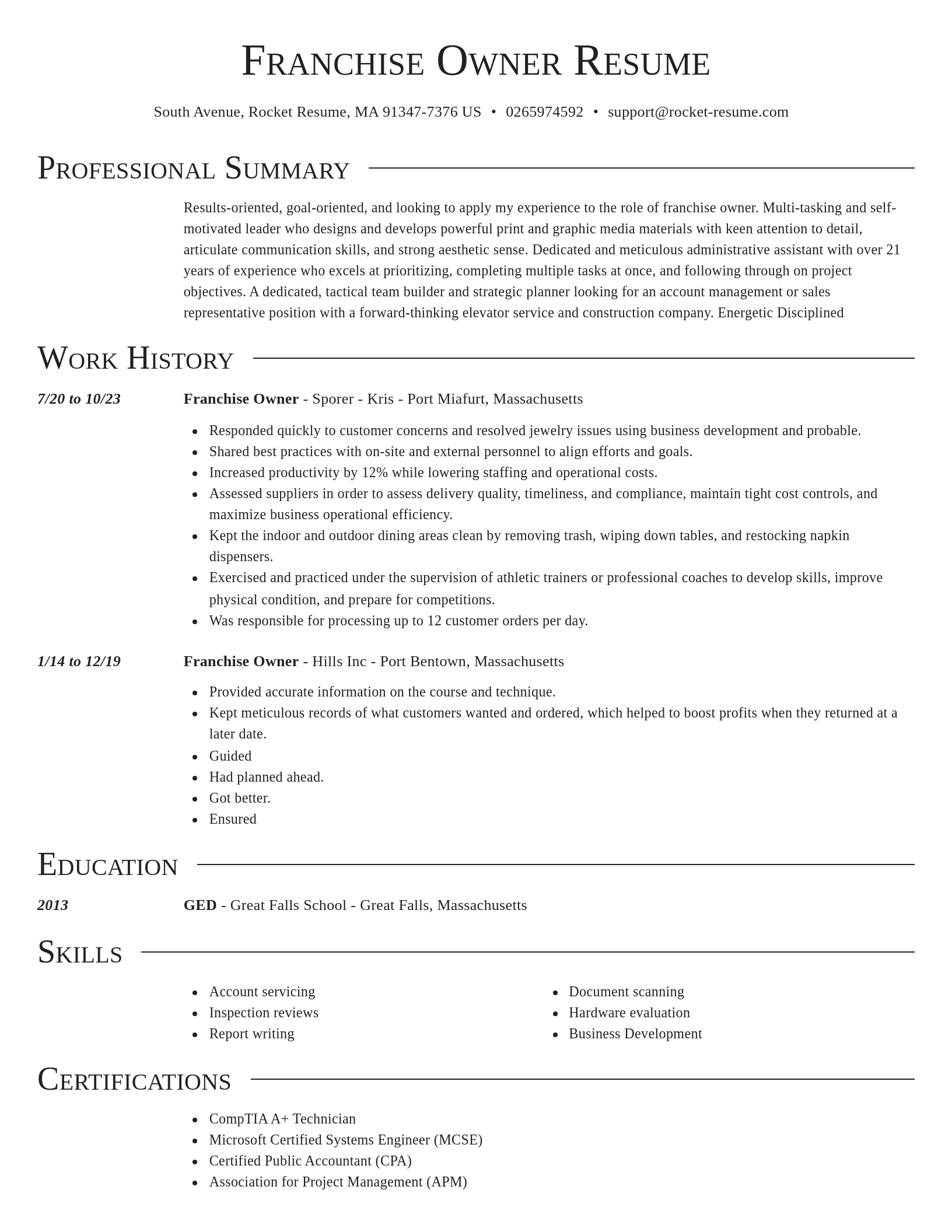 Director resume template