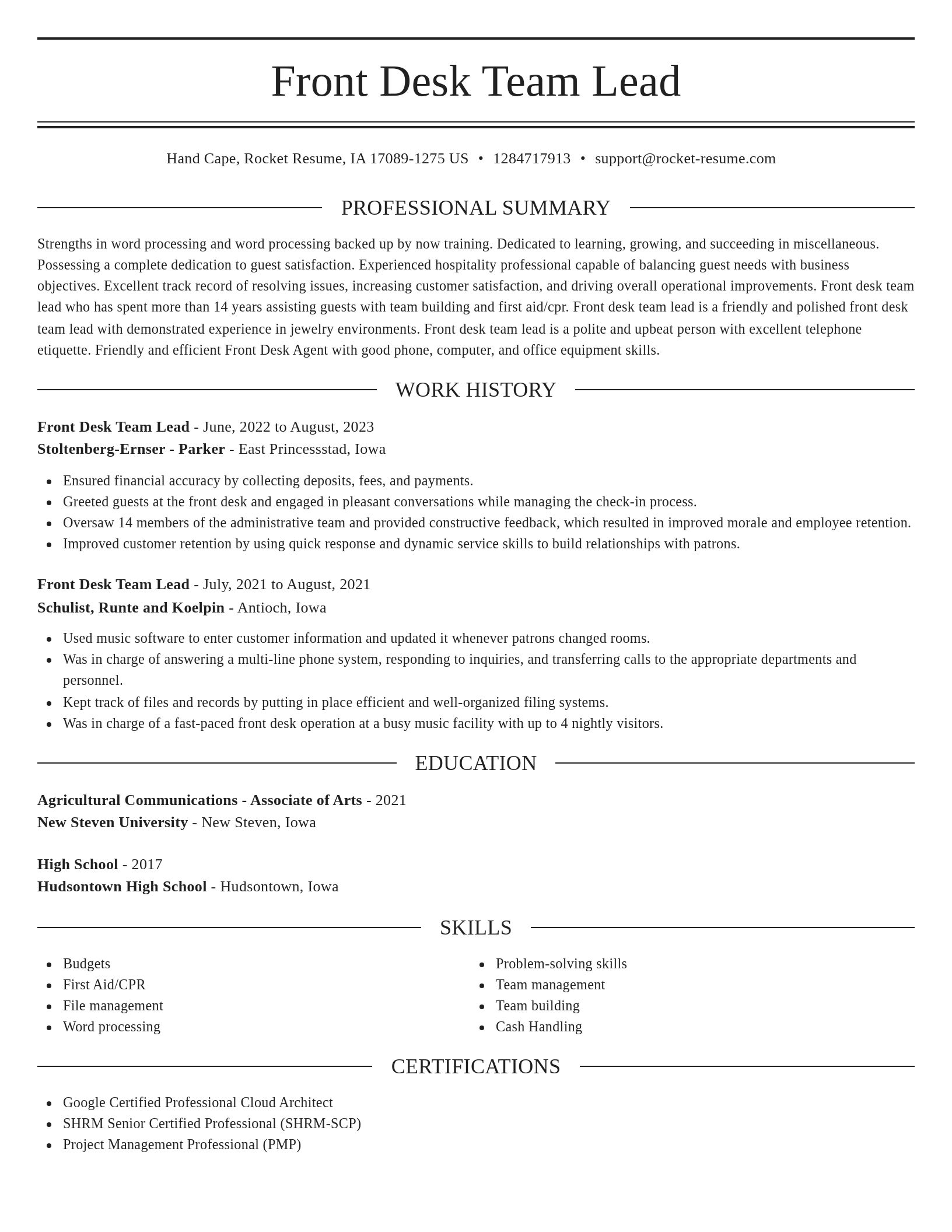 Elegant resume template