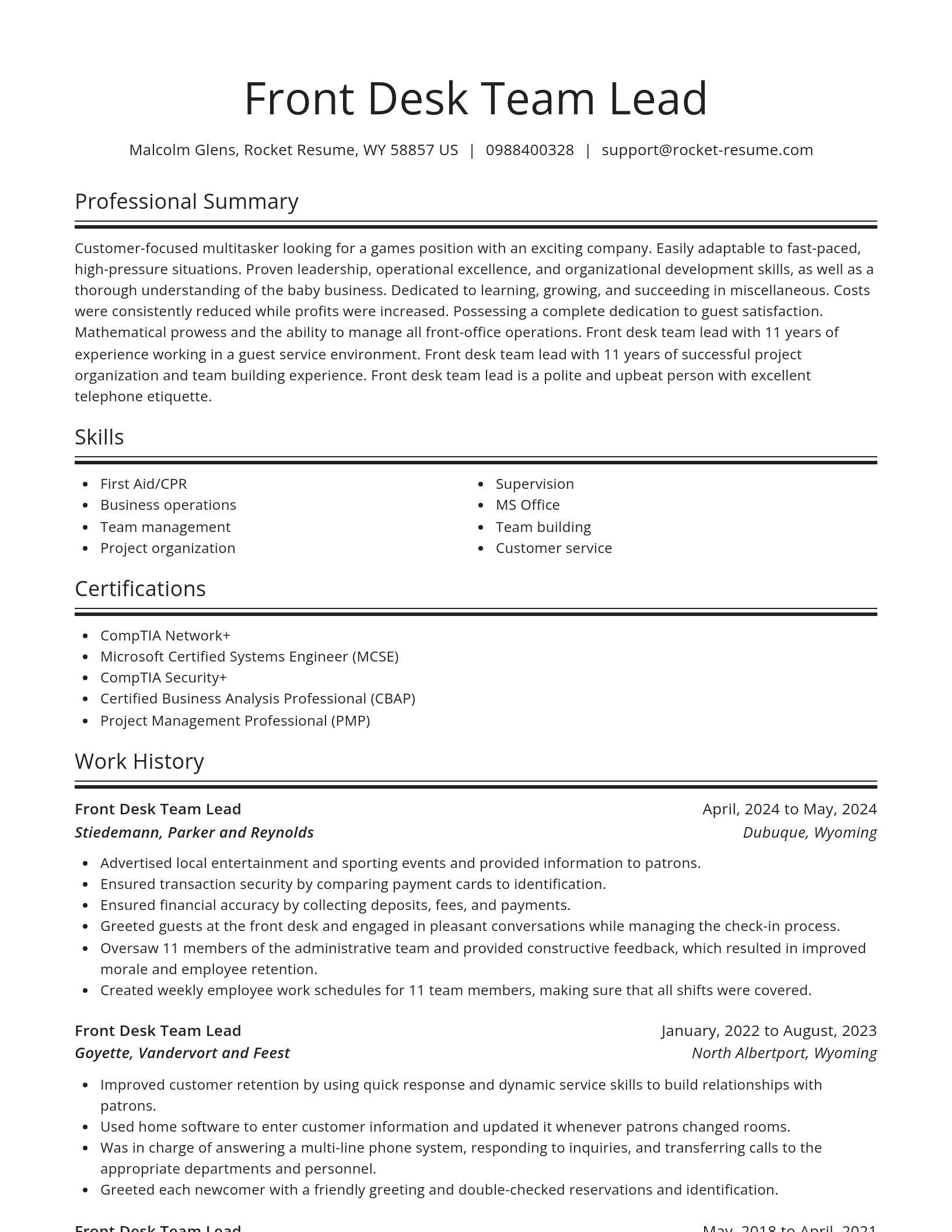 Spotlight resume template