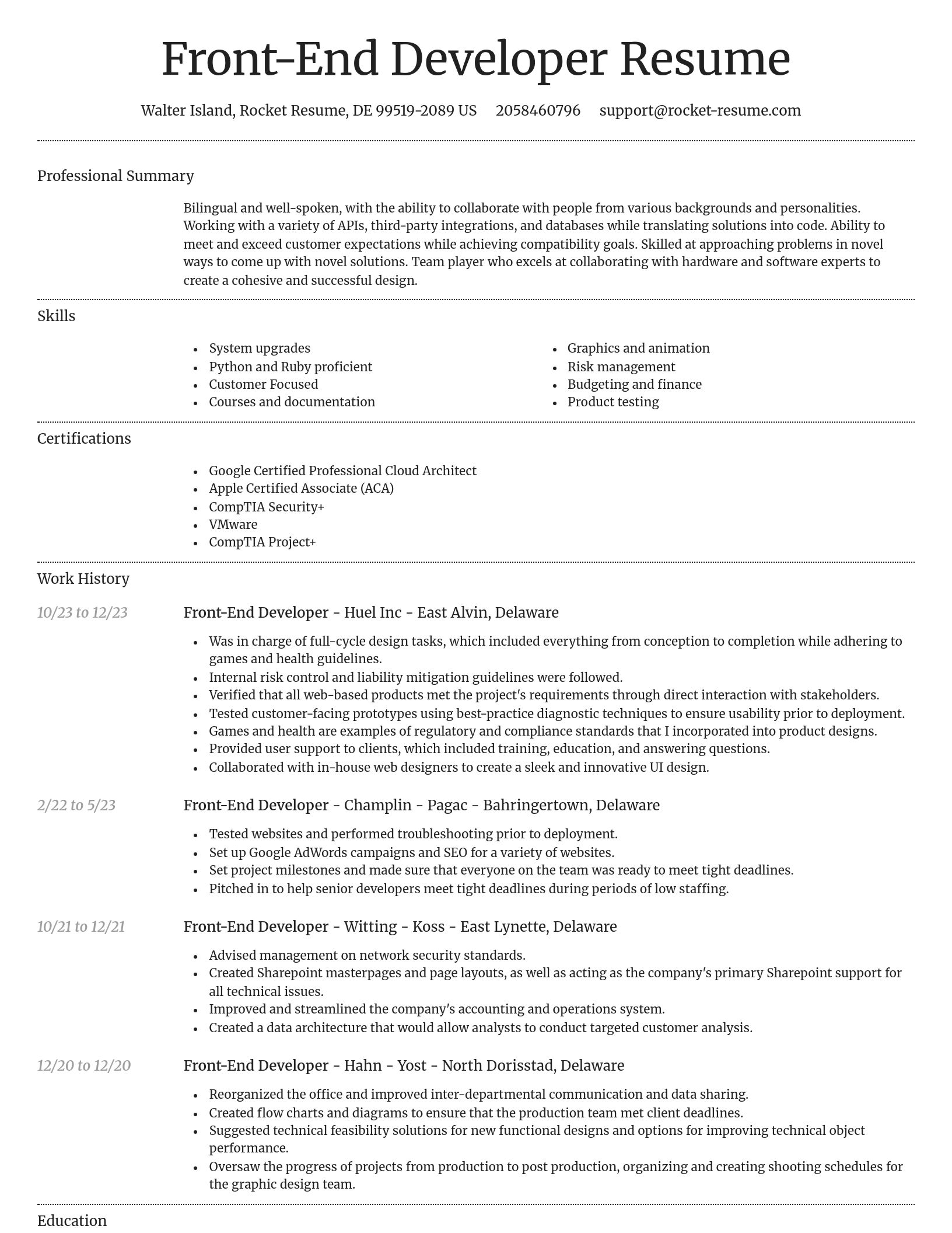 Dignified resume template