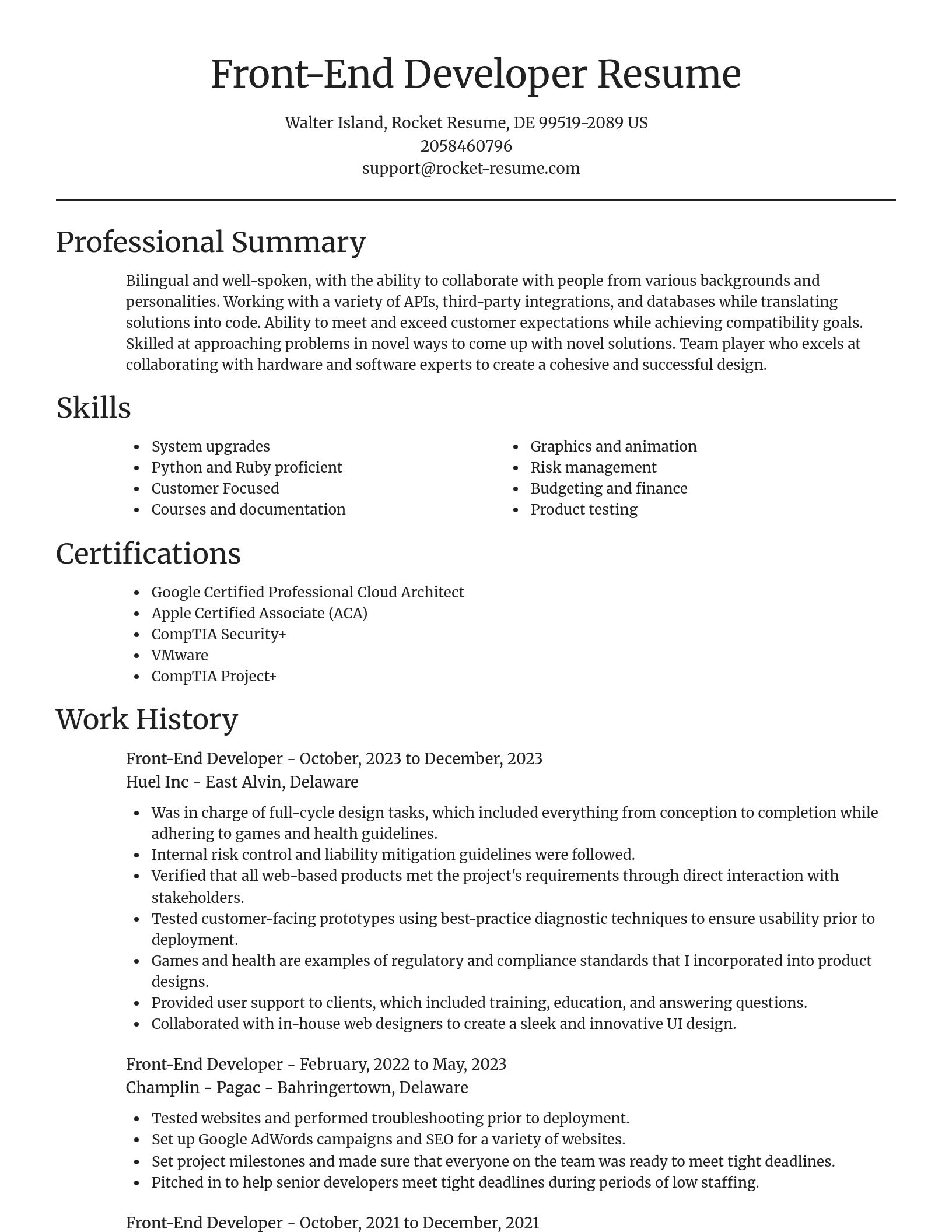 Focal Point resume template