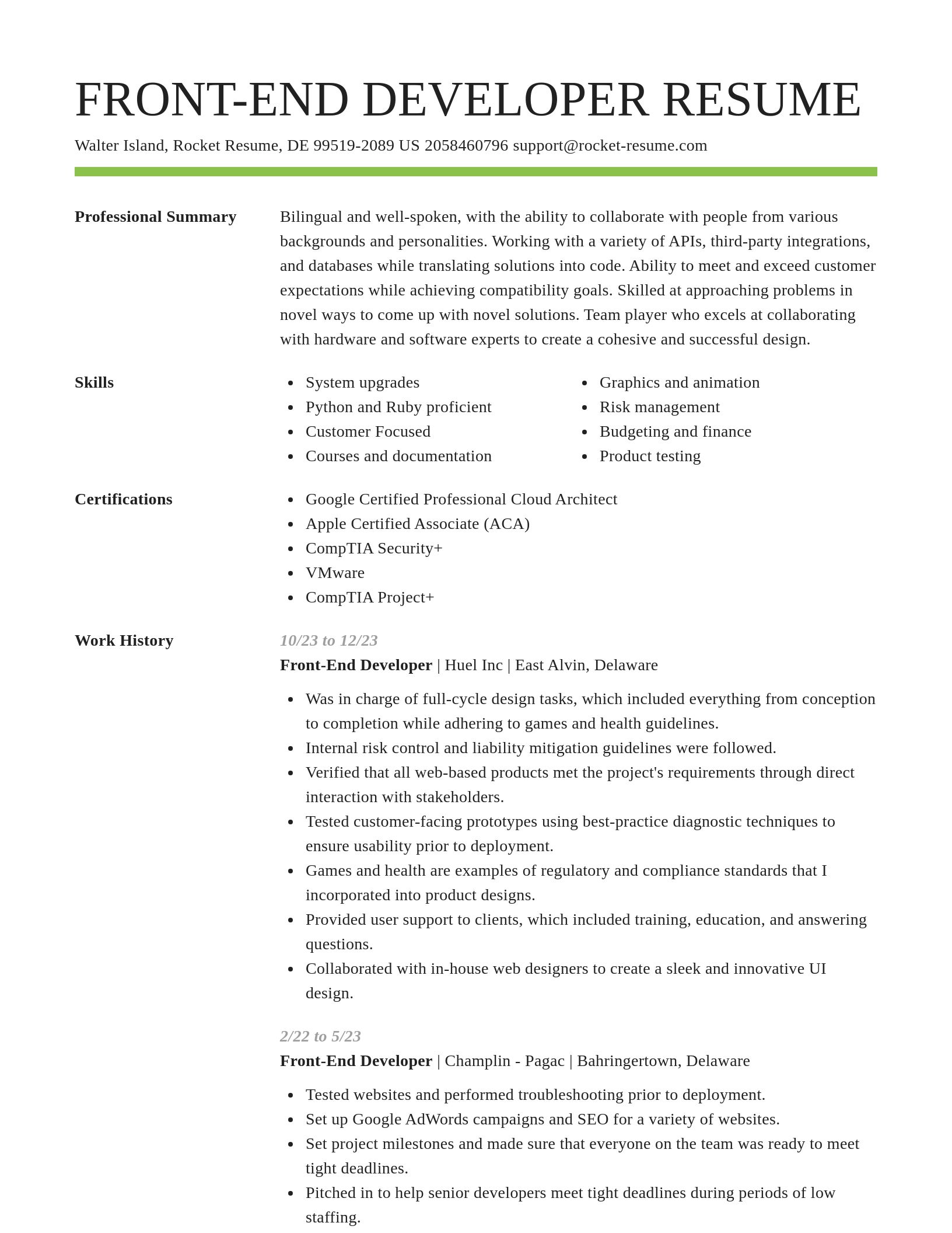 Smart resume template