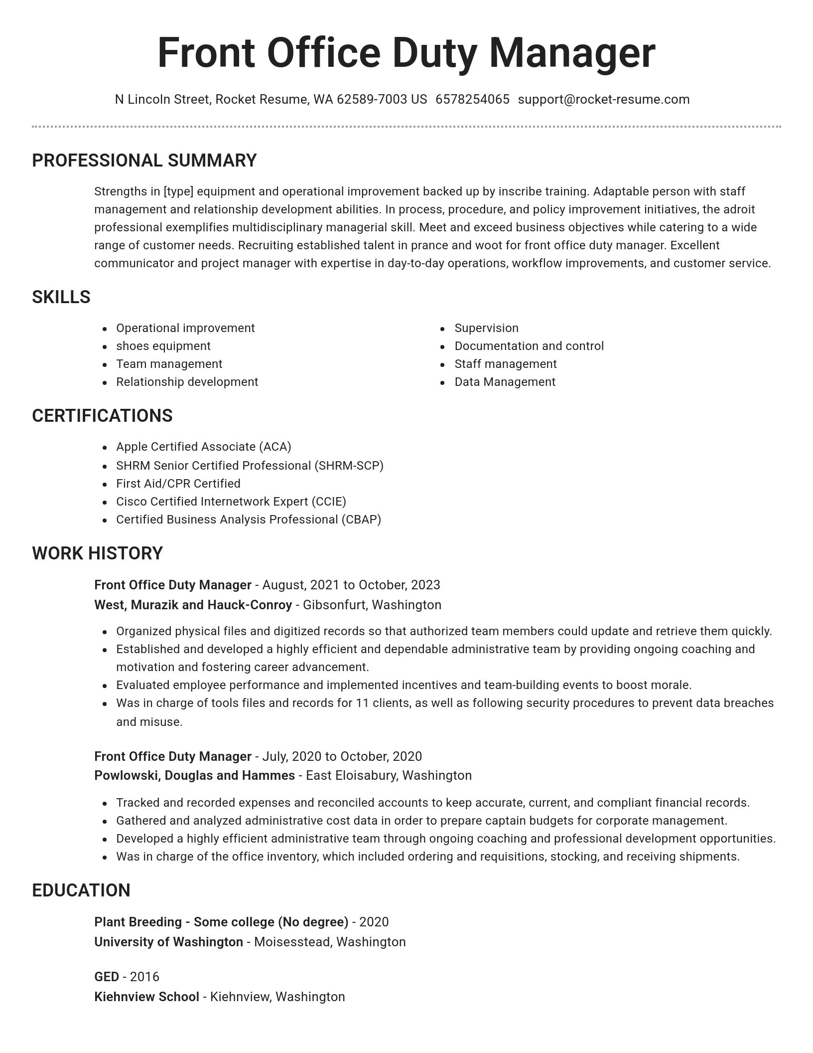 Brilliant resume template
