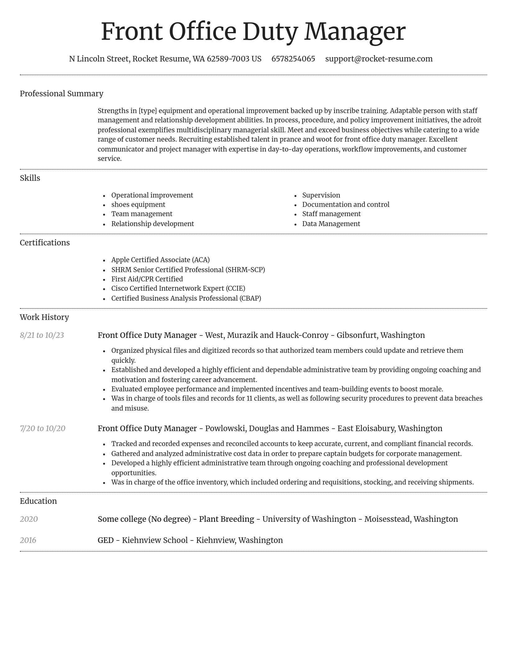 Dignified resume template