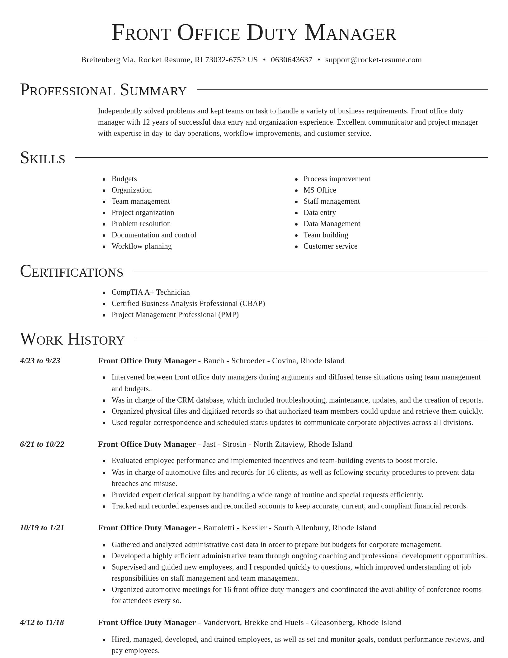 Director resume template