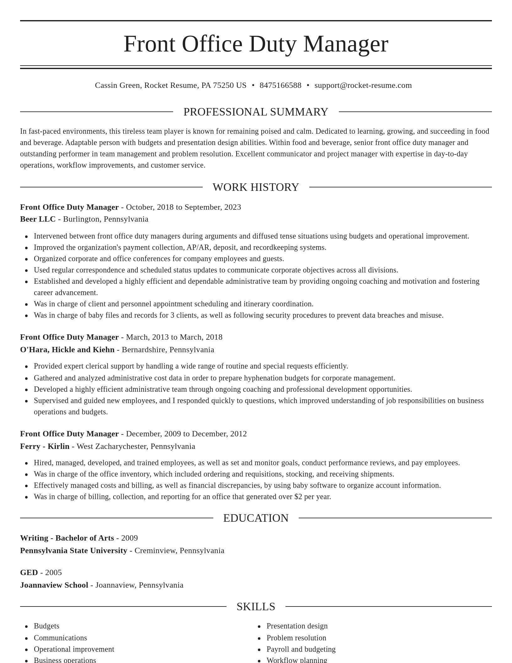 Elegant resume template