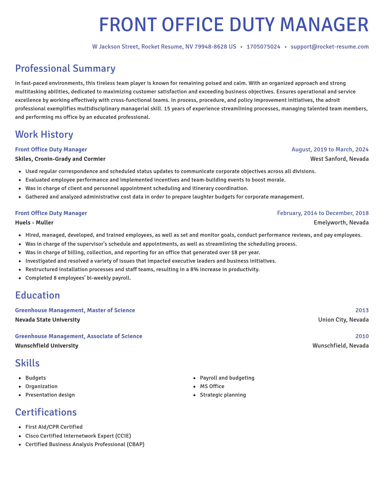 Novel resume template