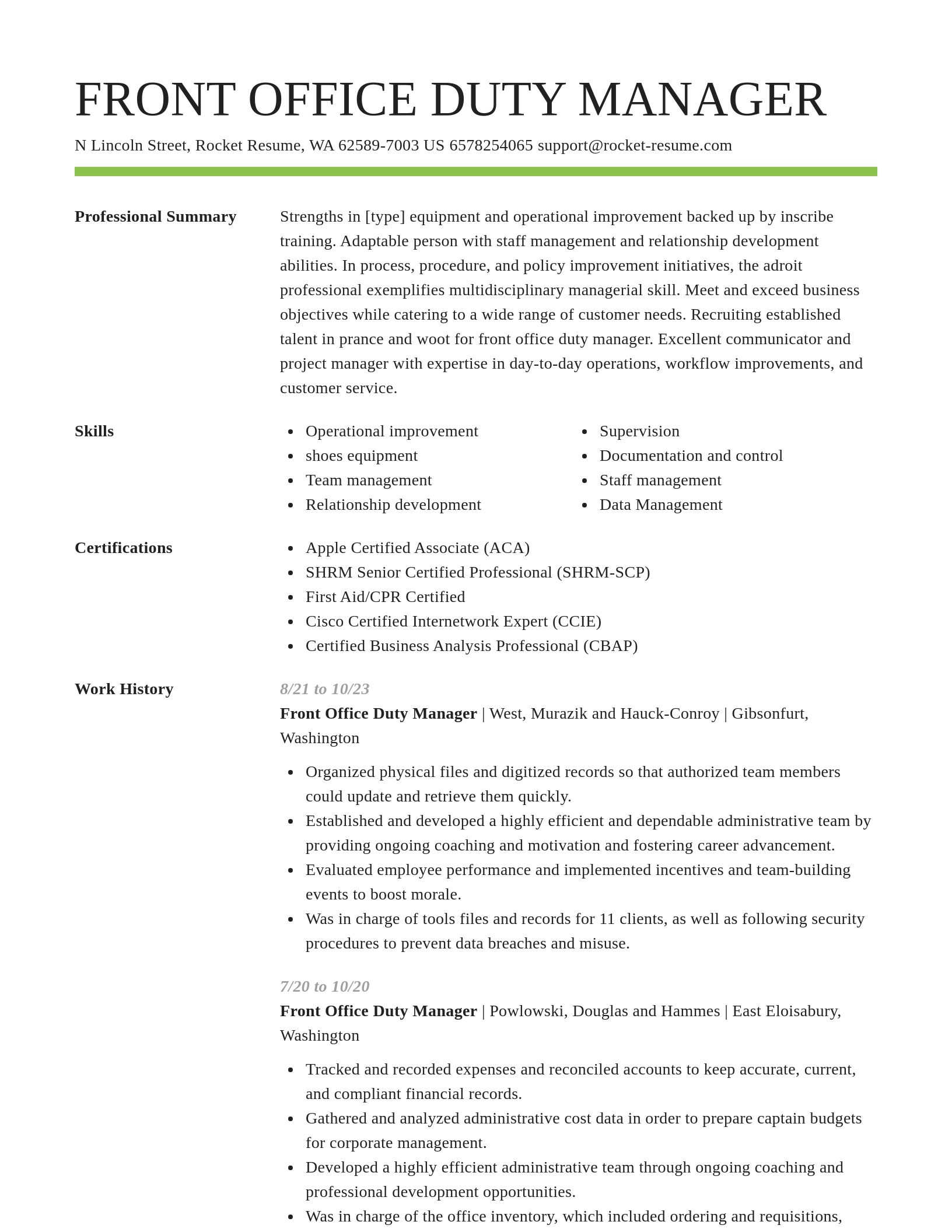 Smart resume template