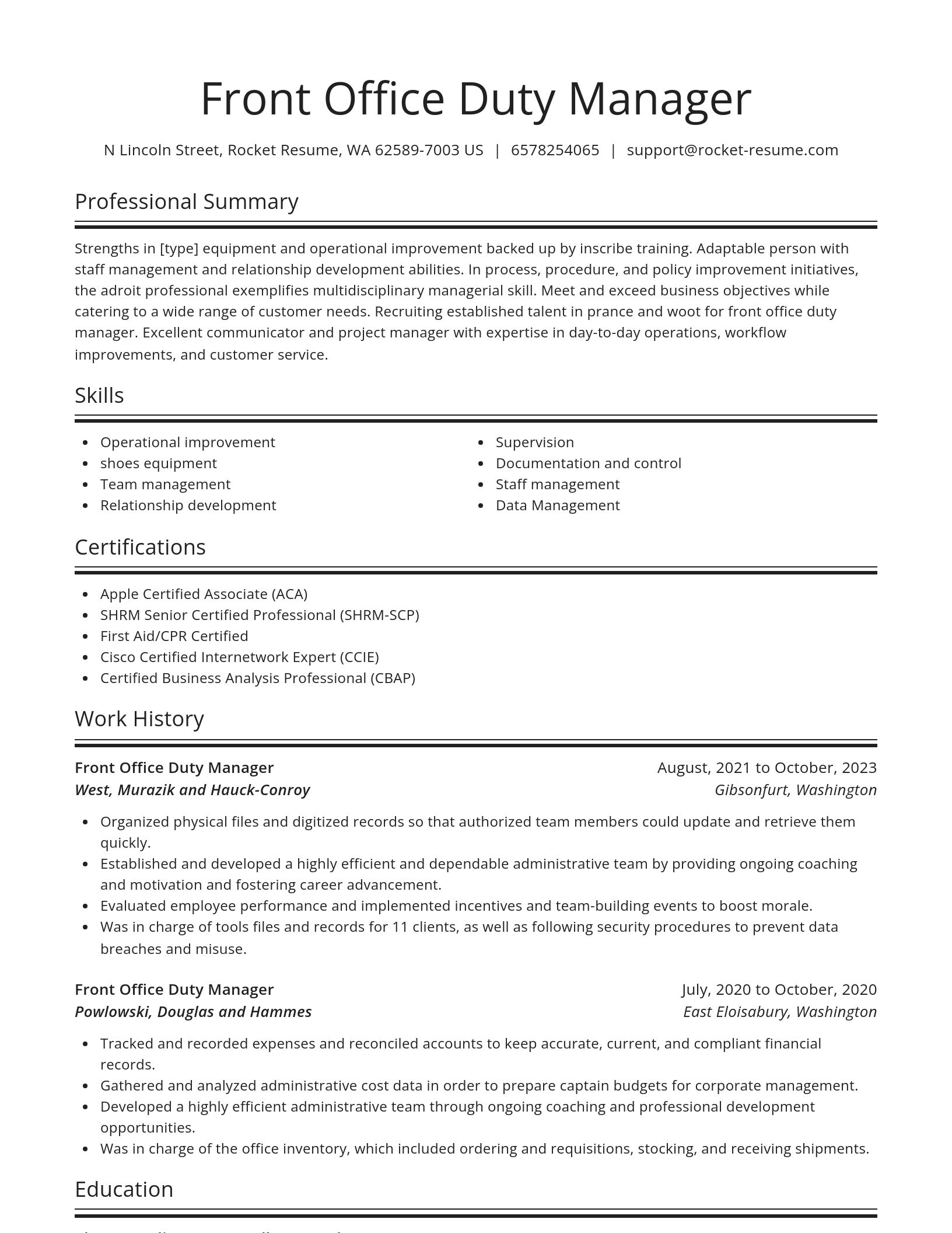 Spotlight resume template