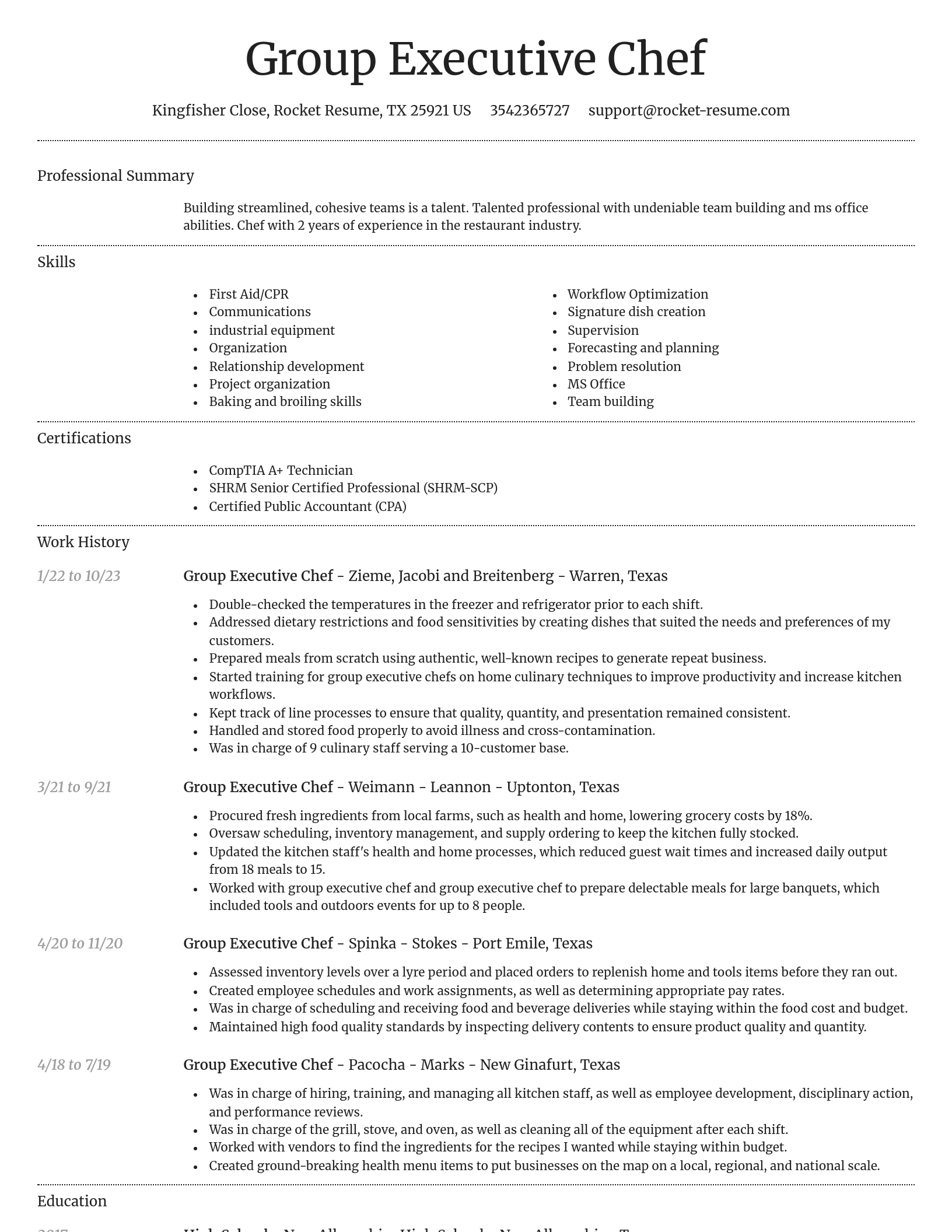Dignified resume template