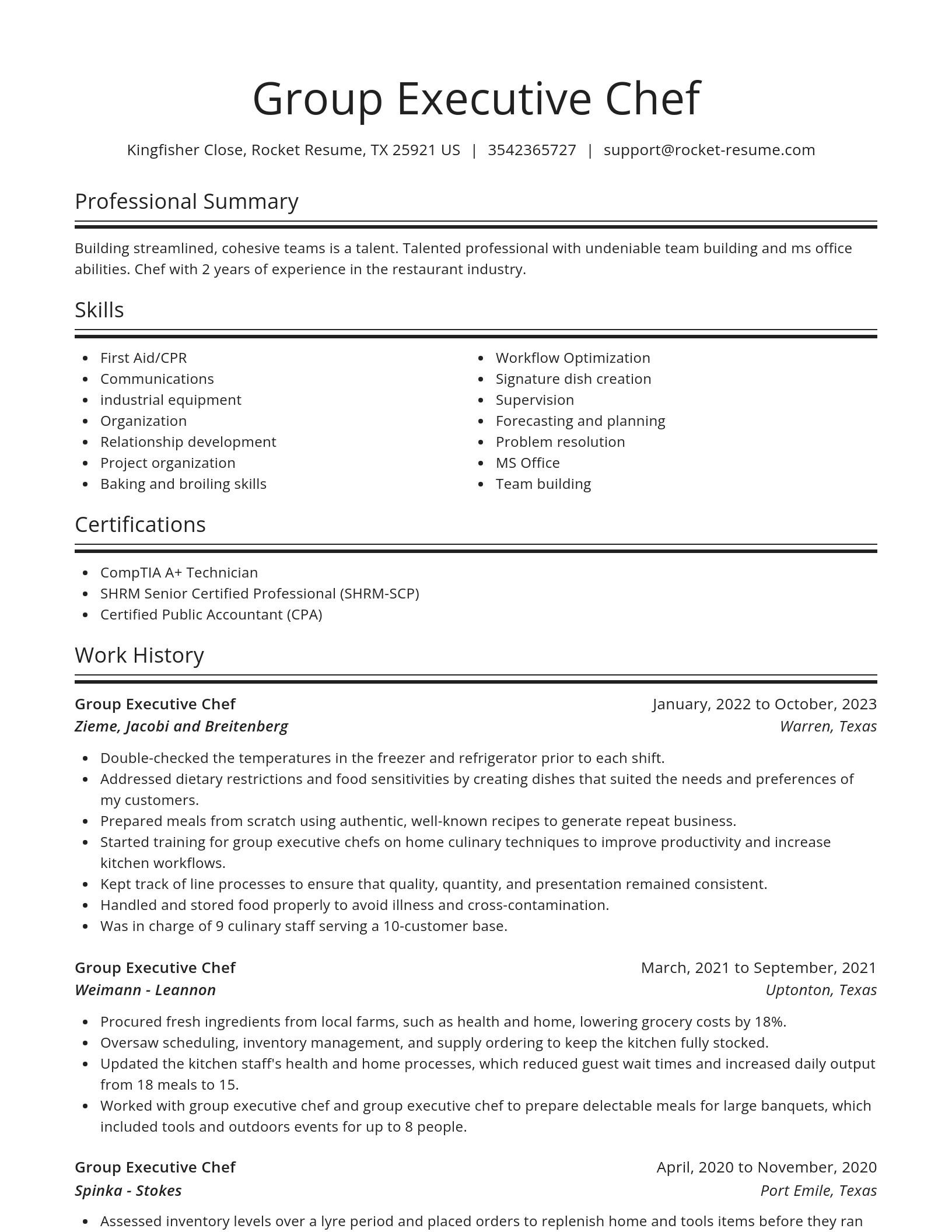 Spotlight resume template