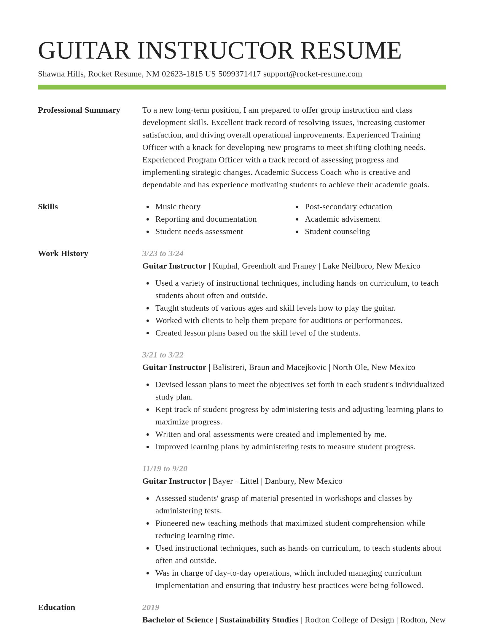 Smart resume template
