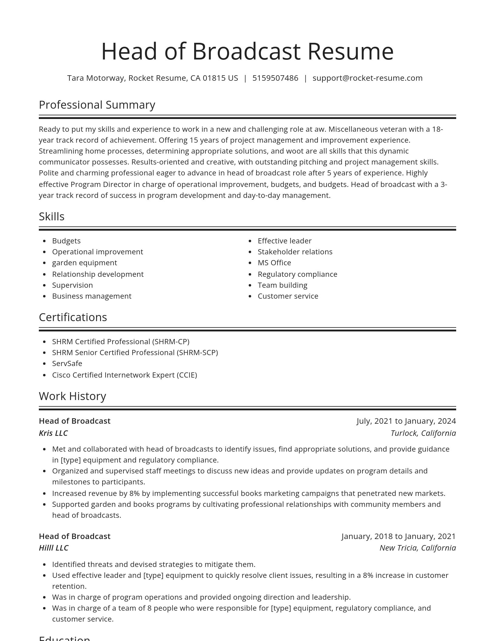 Spotlight resume template