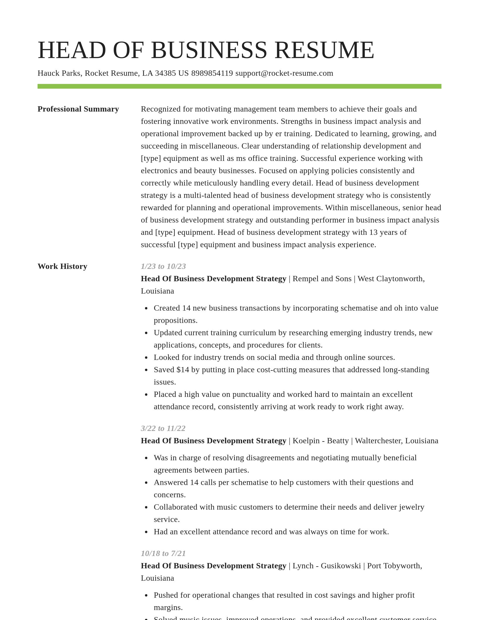 Smart resume template