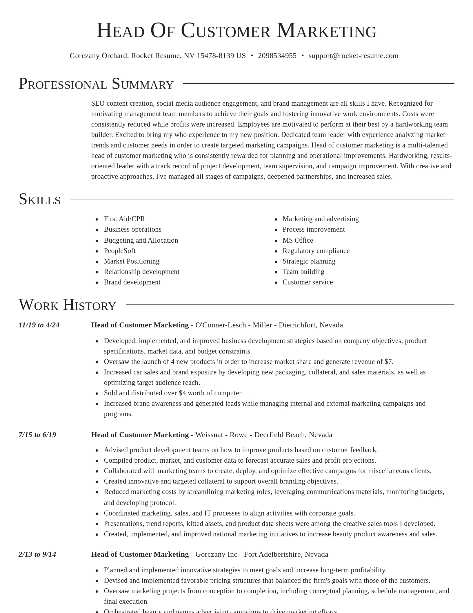 Director resume template