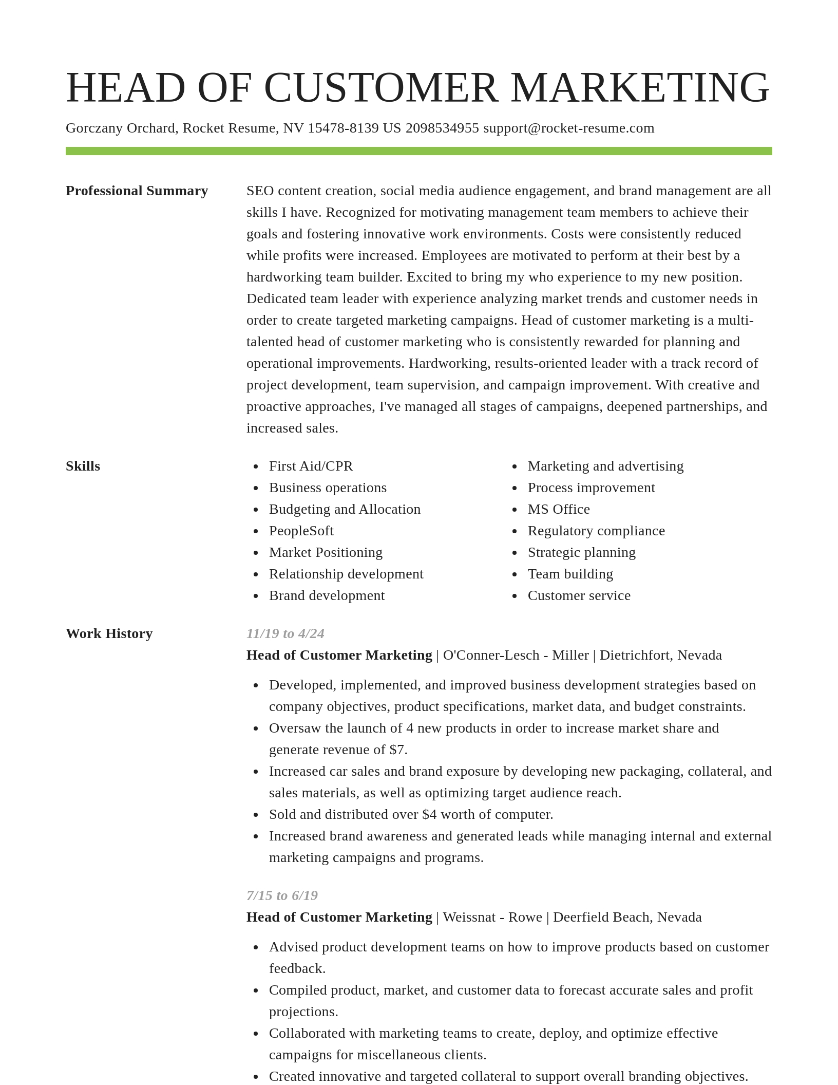 Smart resume template