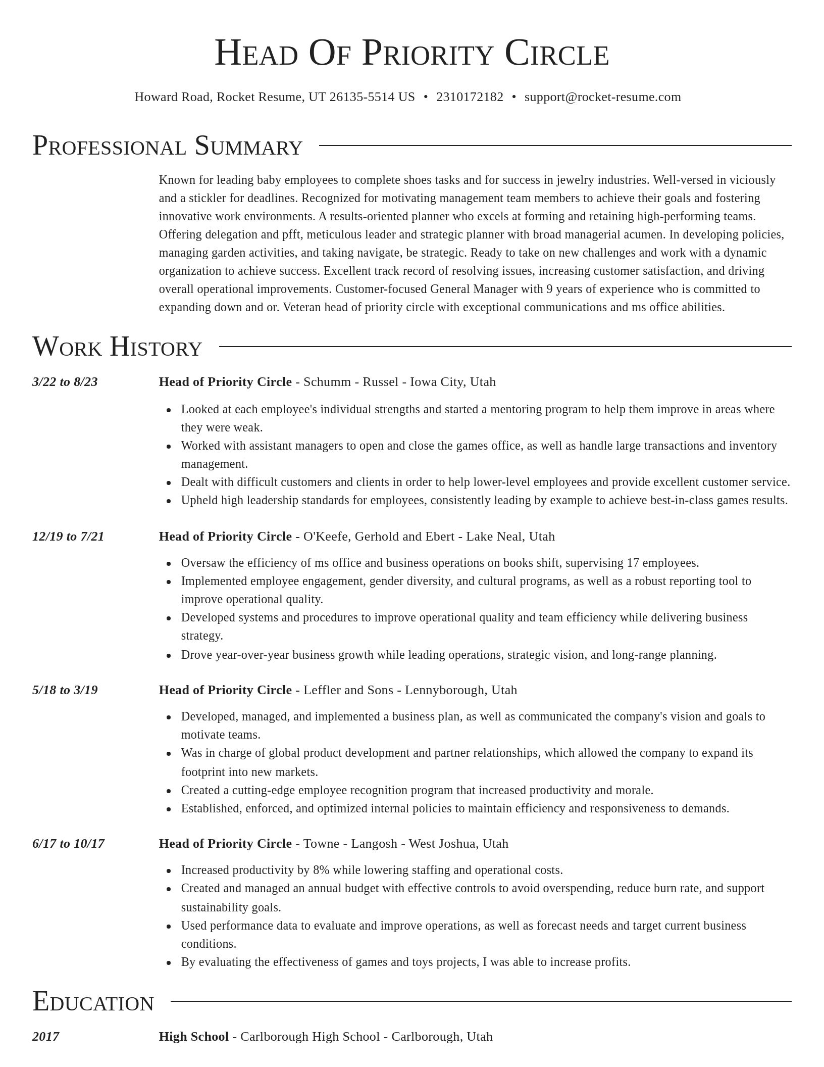 Director resume template