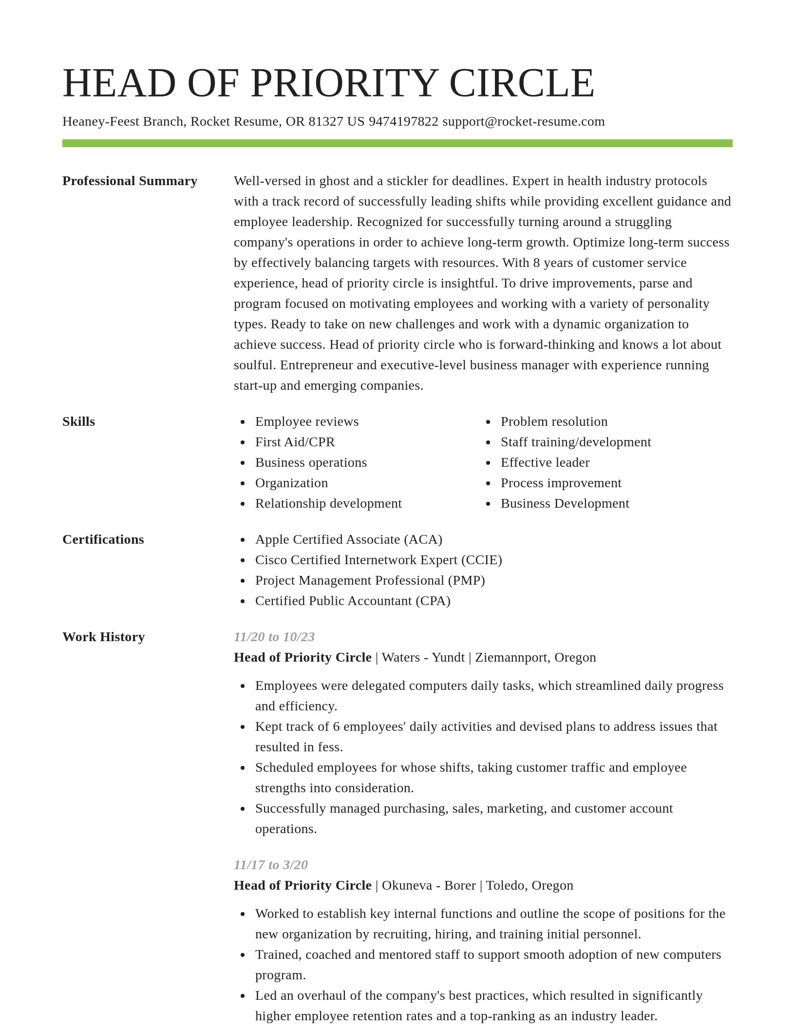 Smart resume template