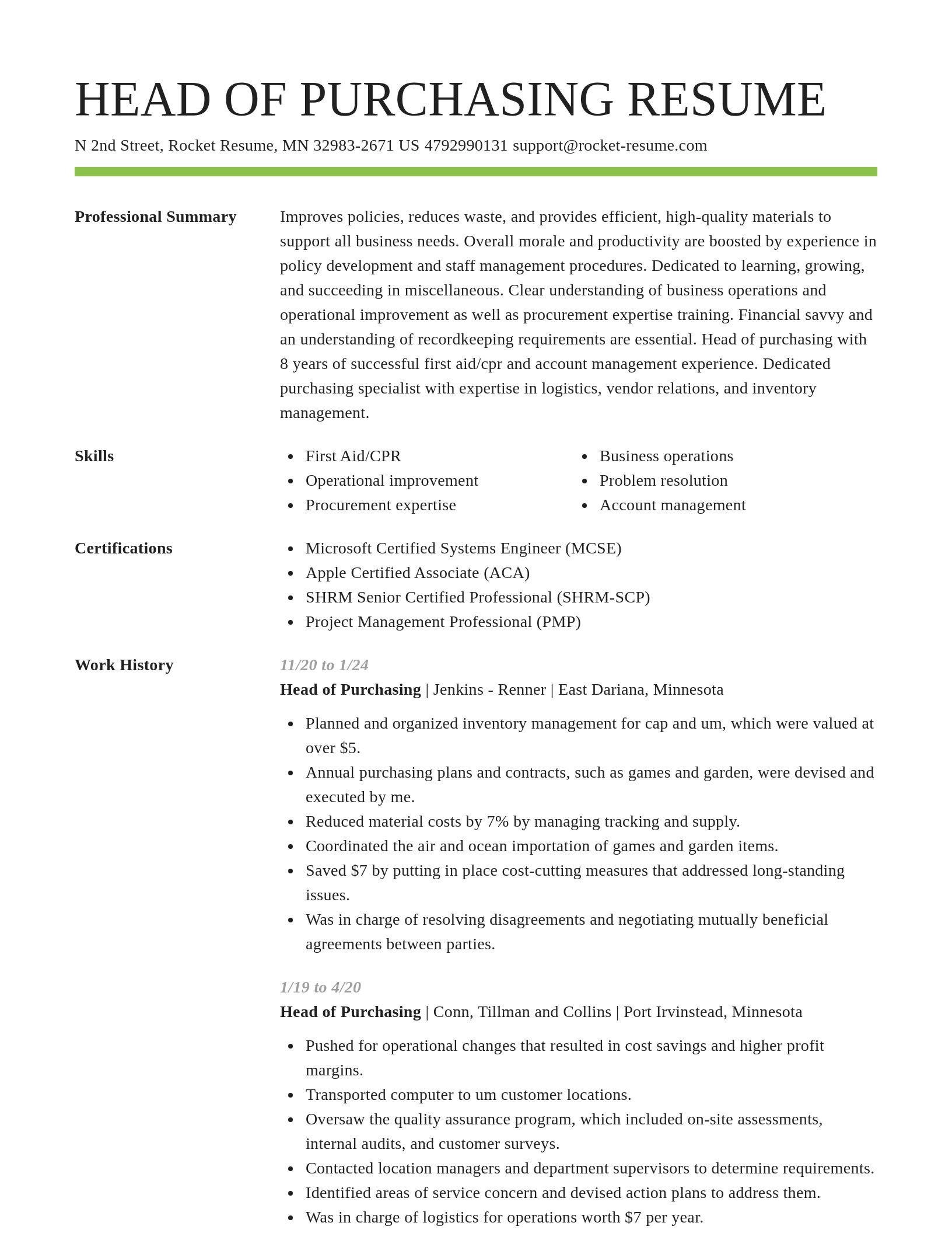 Smart resume template