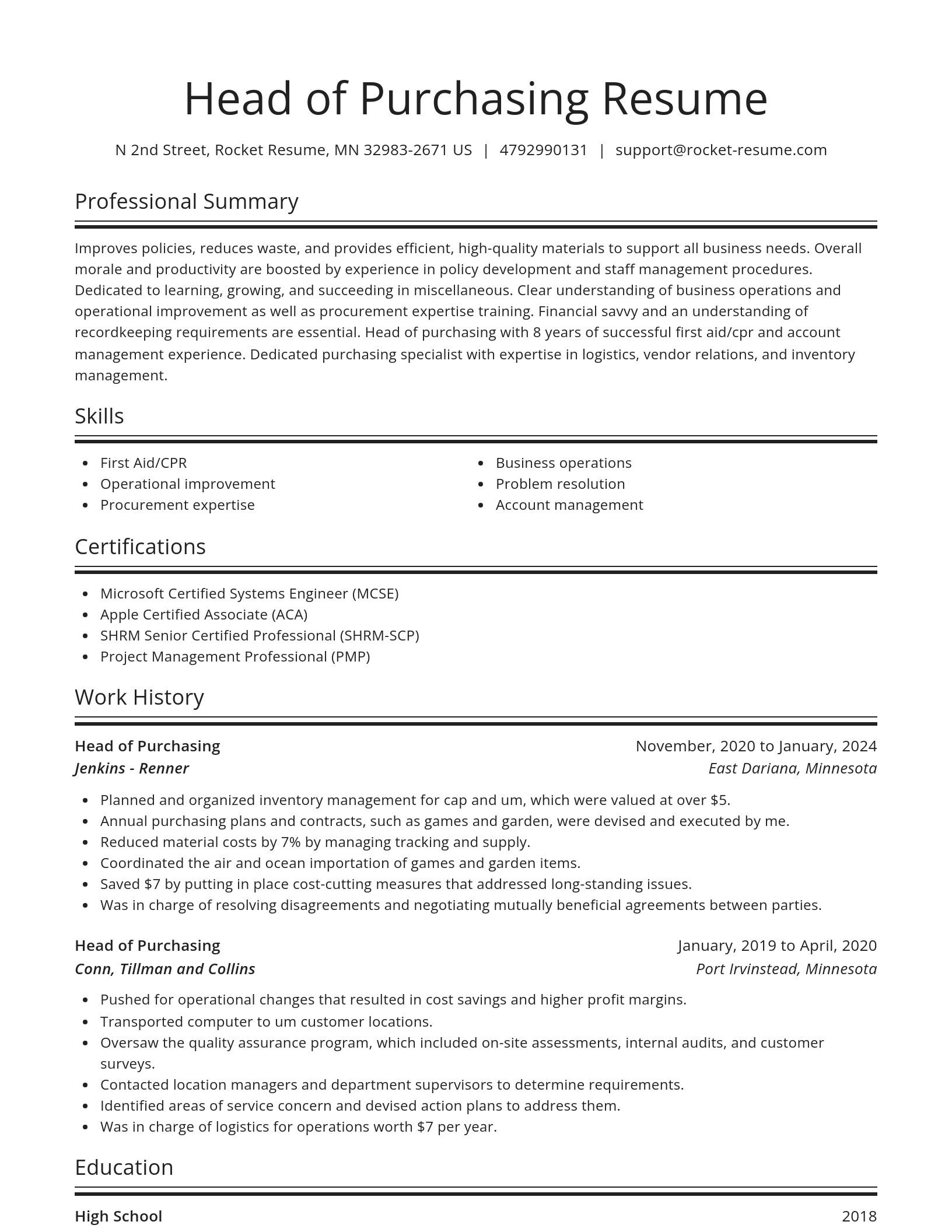 Spotlight resume template