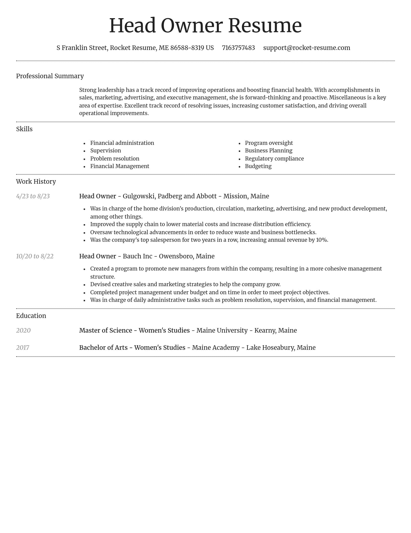 Dignified resume template