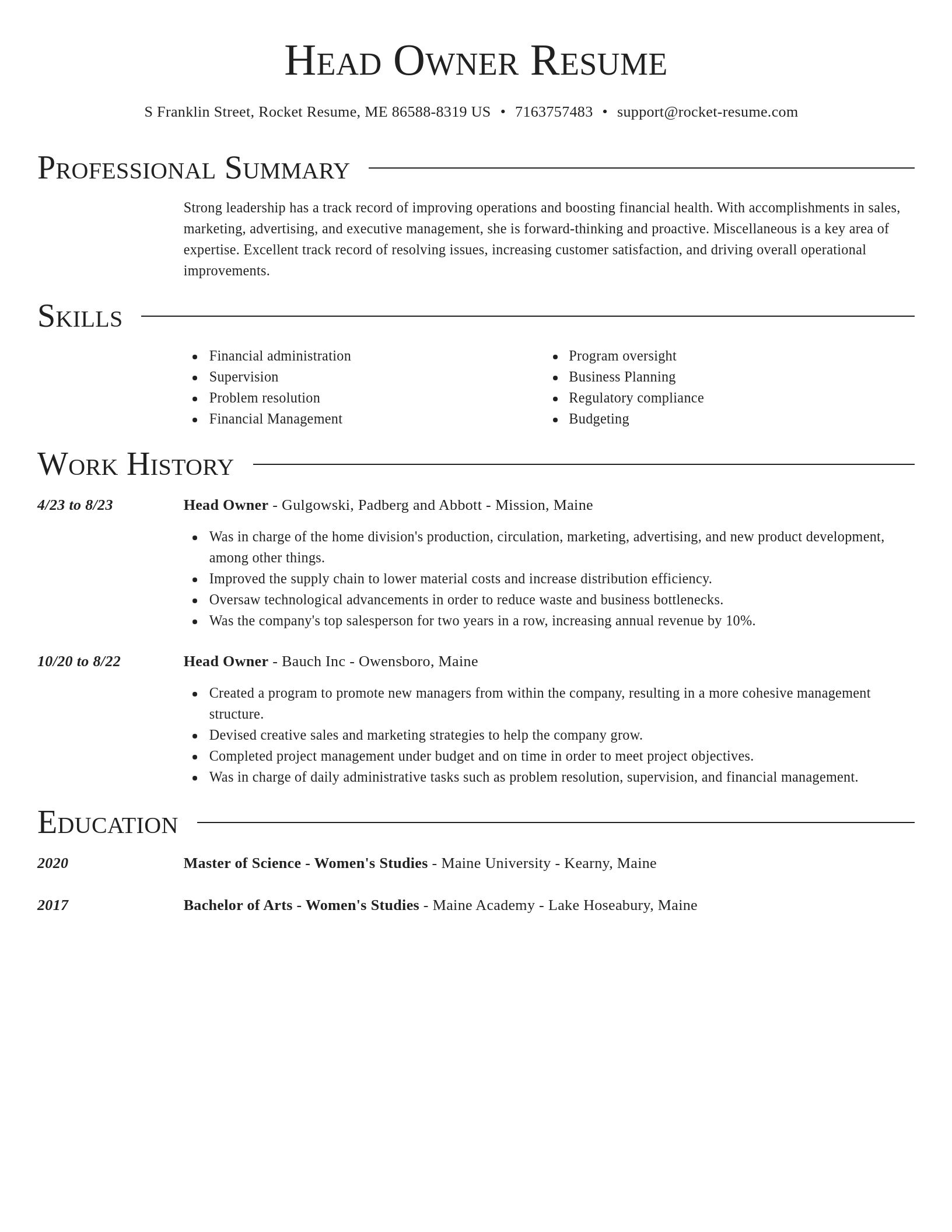 Director resume template