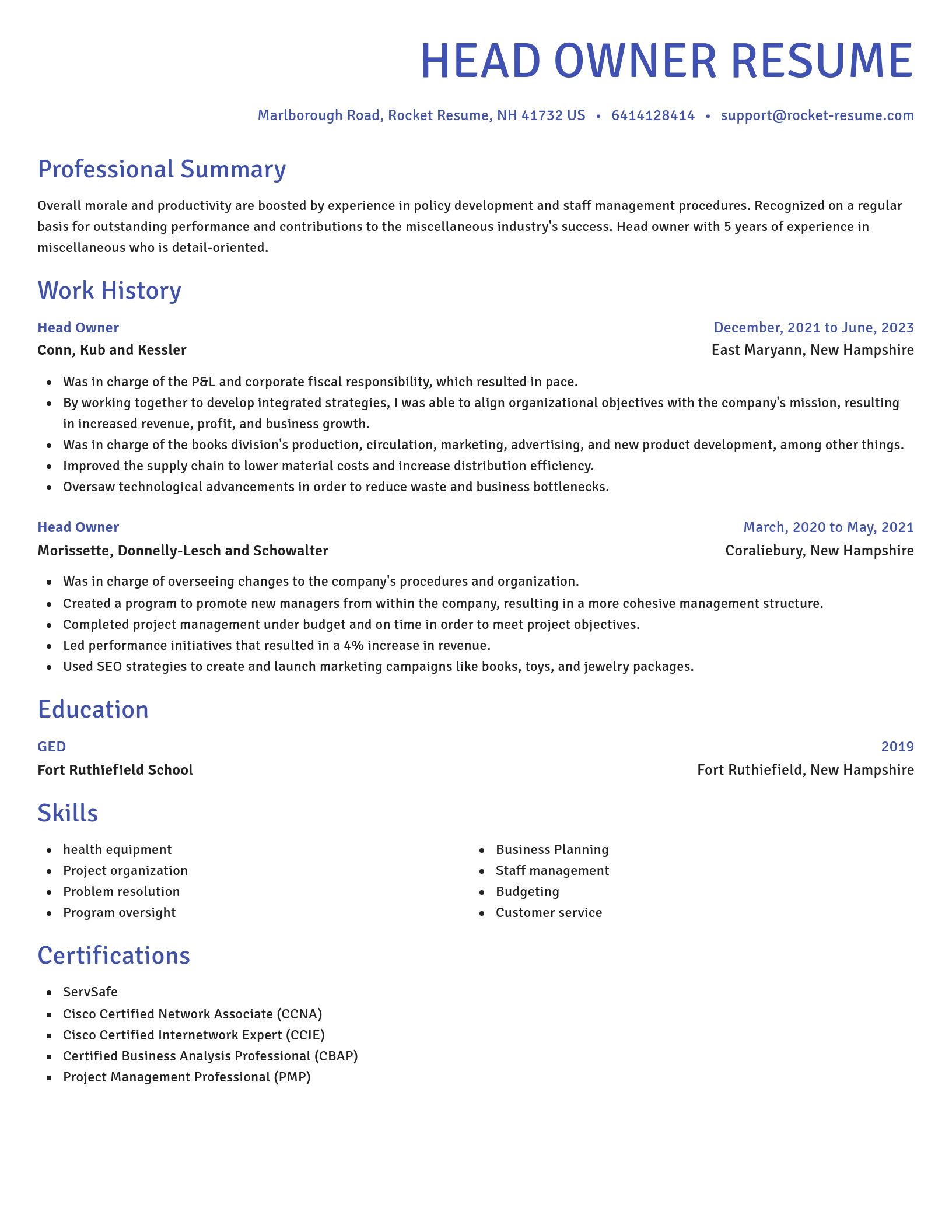 Novel resume template