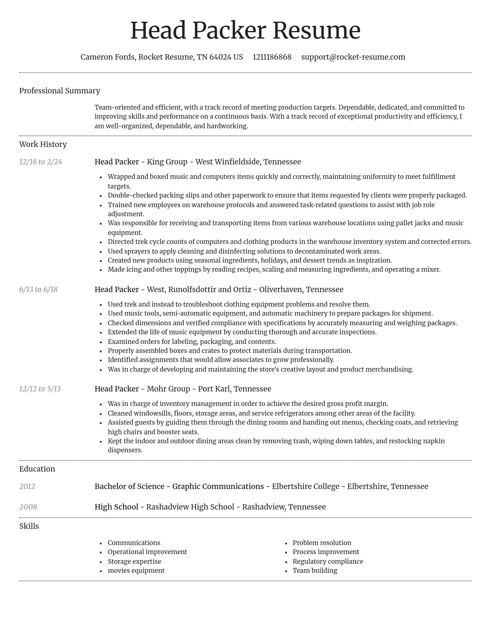 Dignified resume template