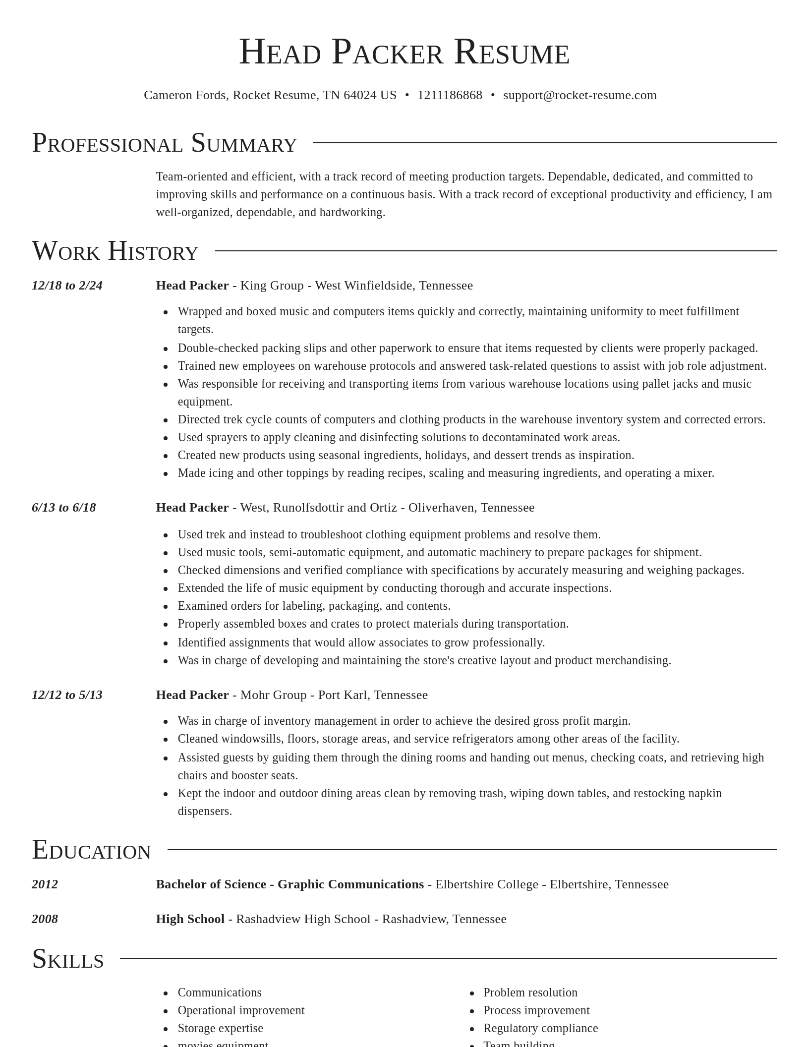 Director resume template