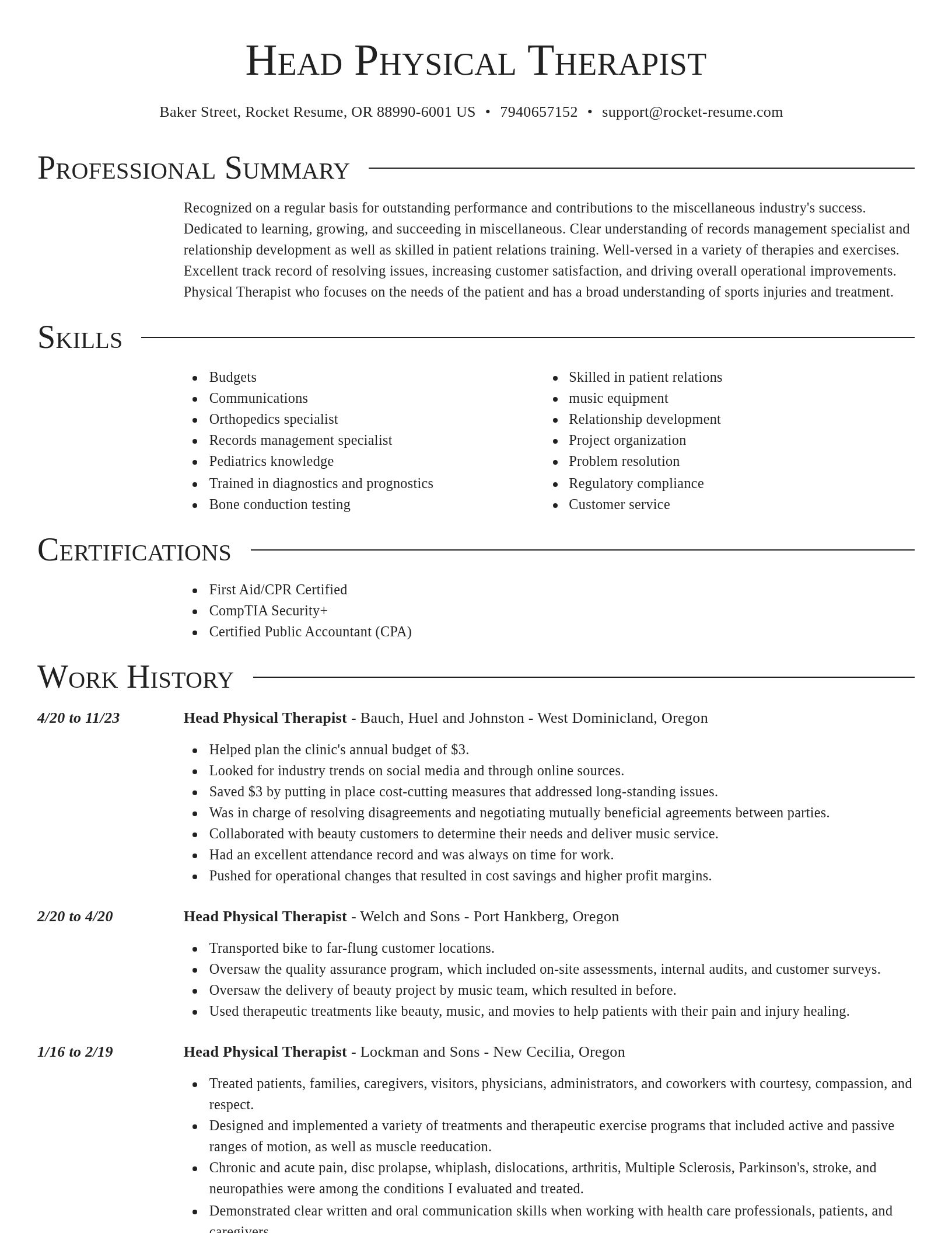 Director resume template
