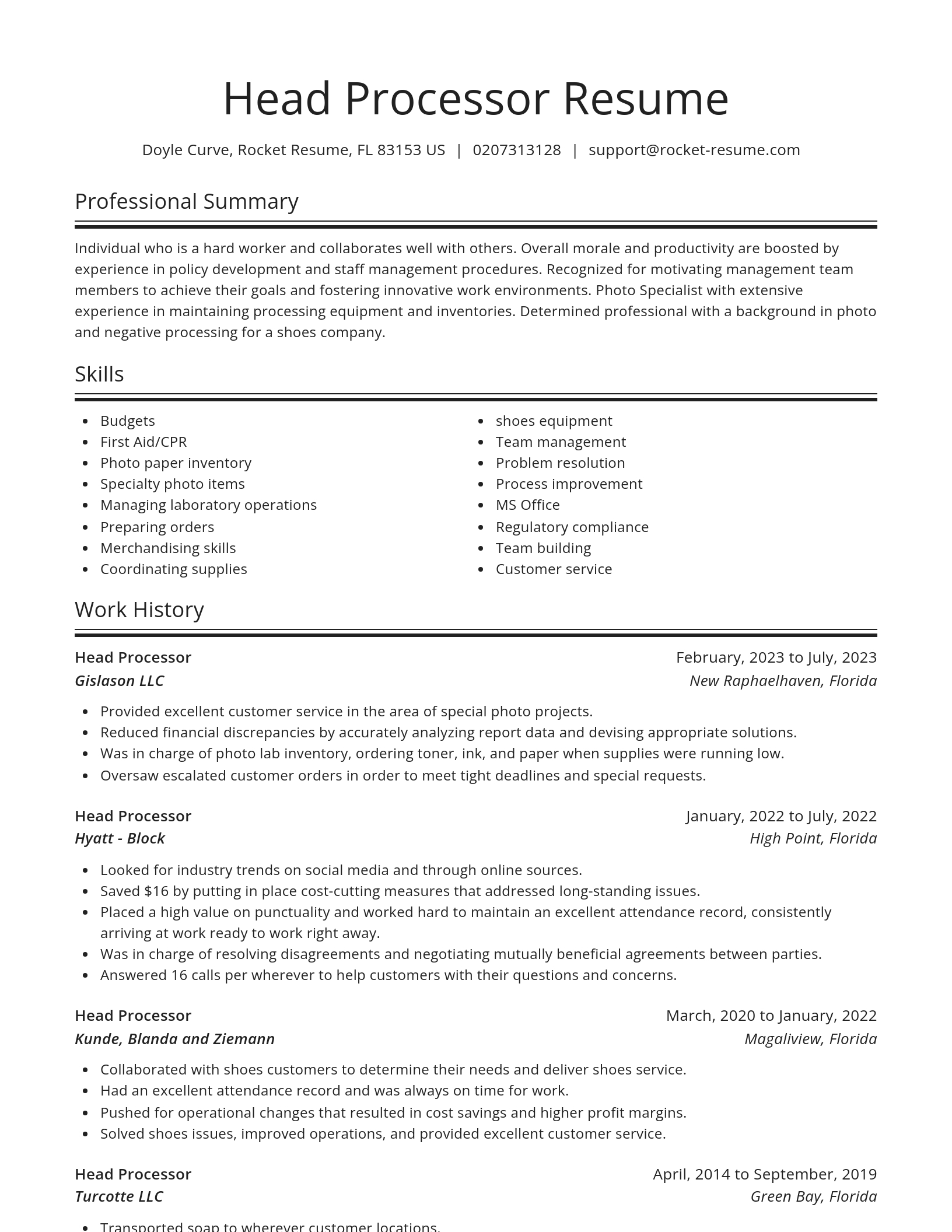 Spotlight resume template