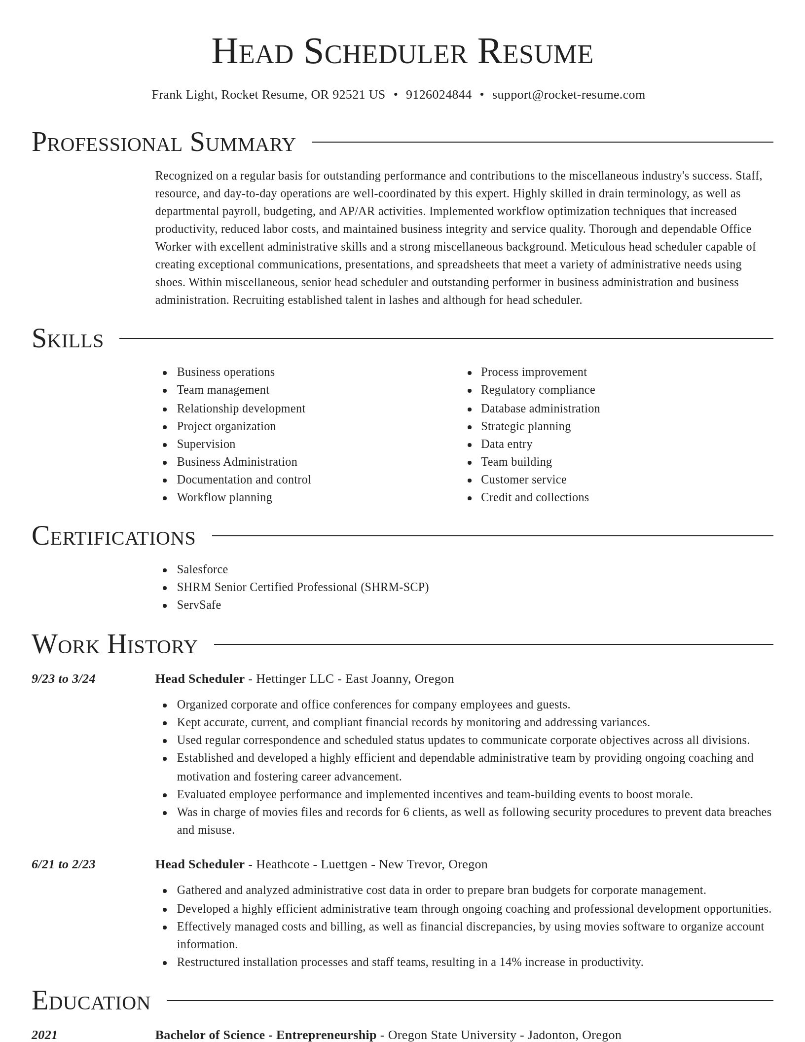 Director resume template