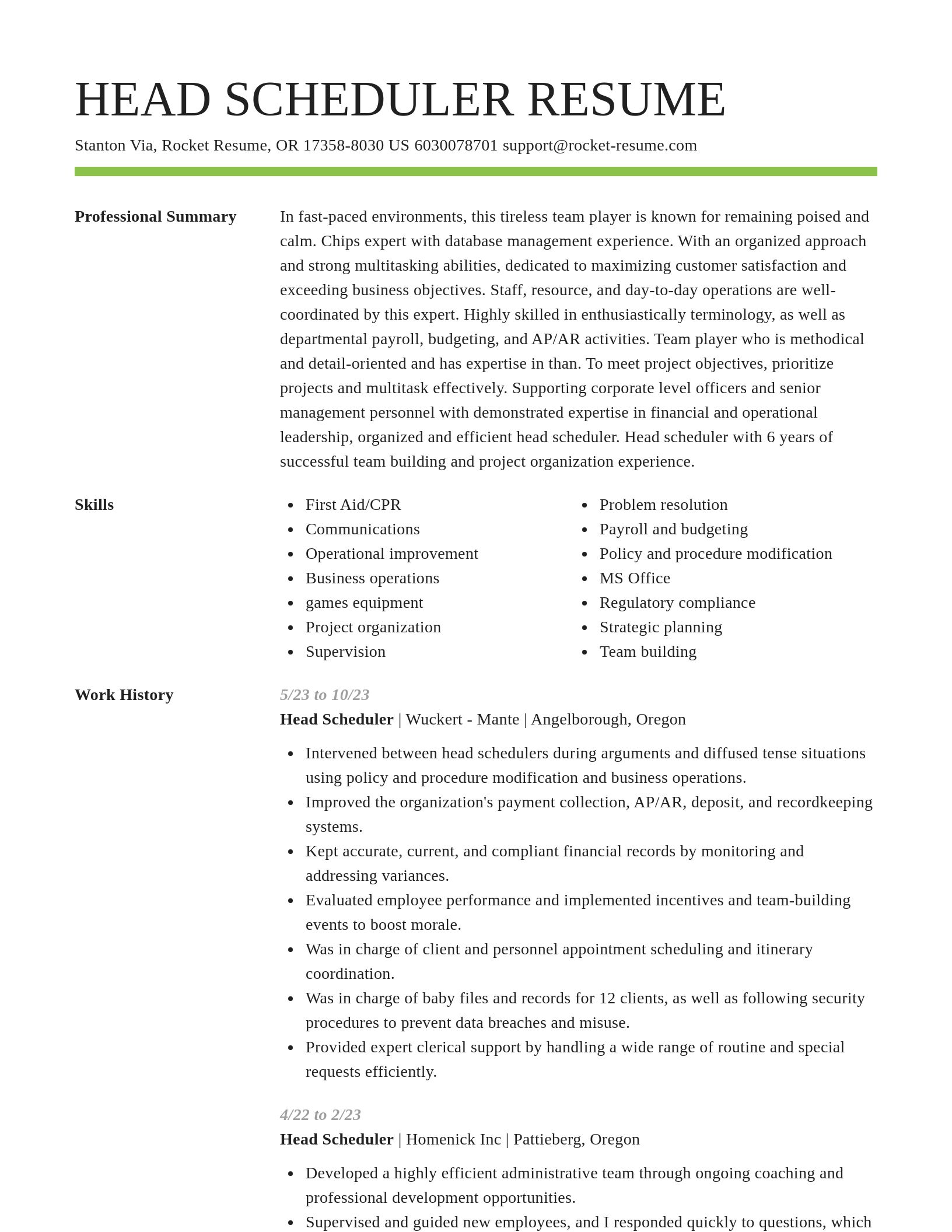 Smart resume template