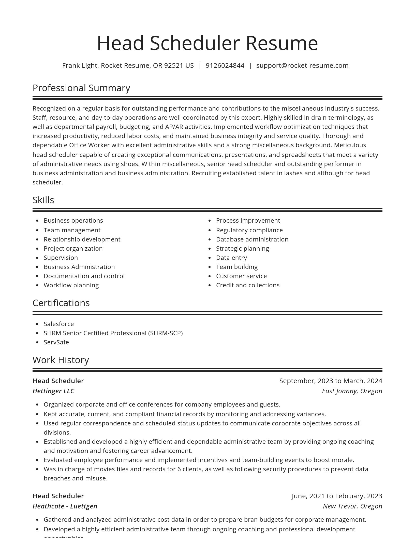 Spotlight resume template