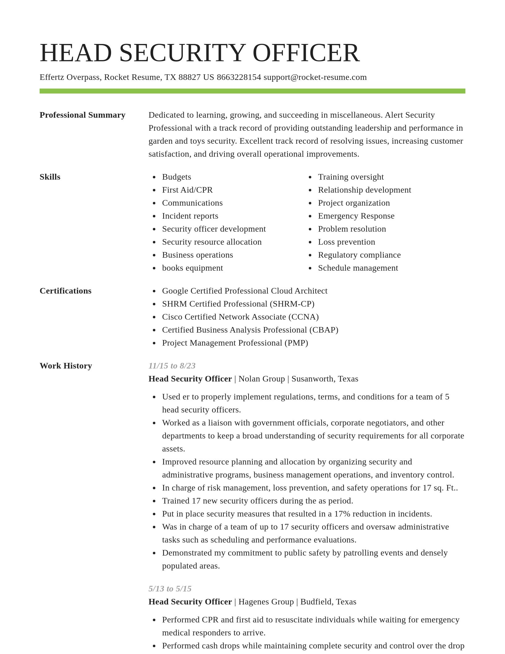 Smart resume template