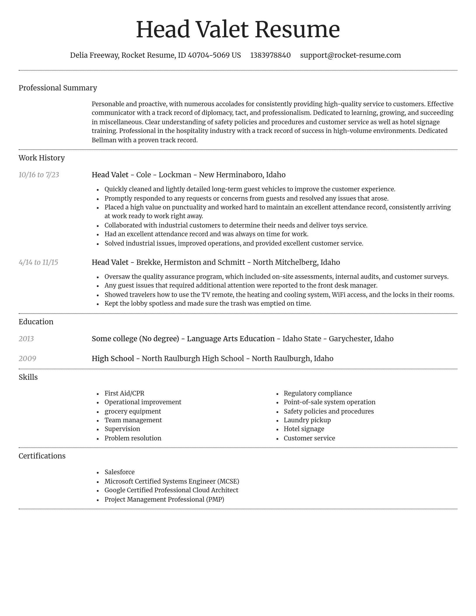Dignified resume template