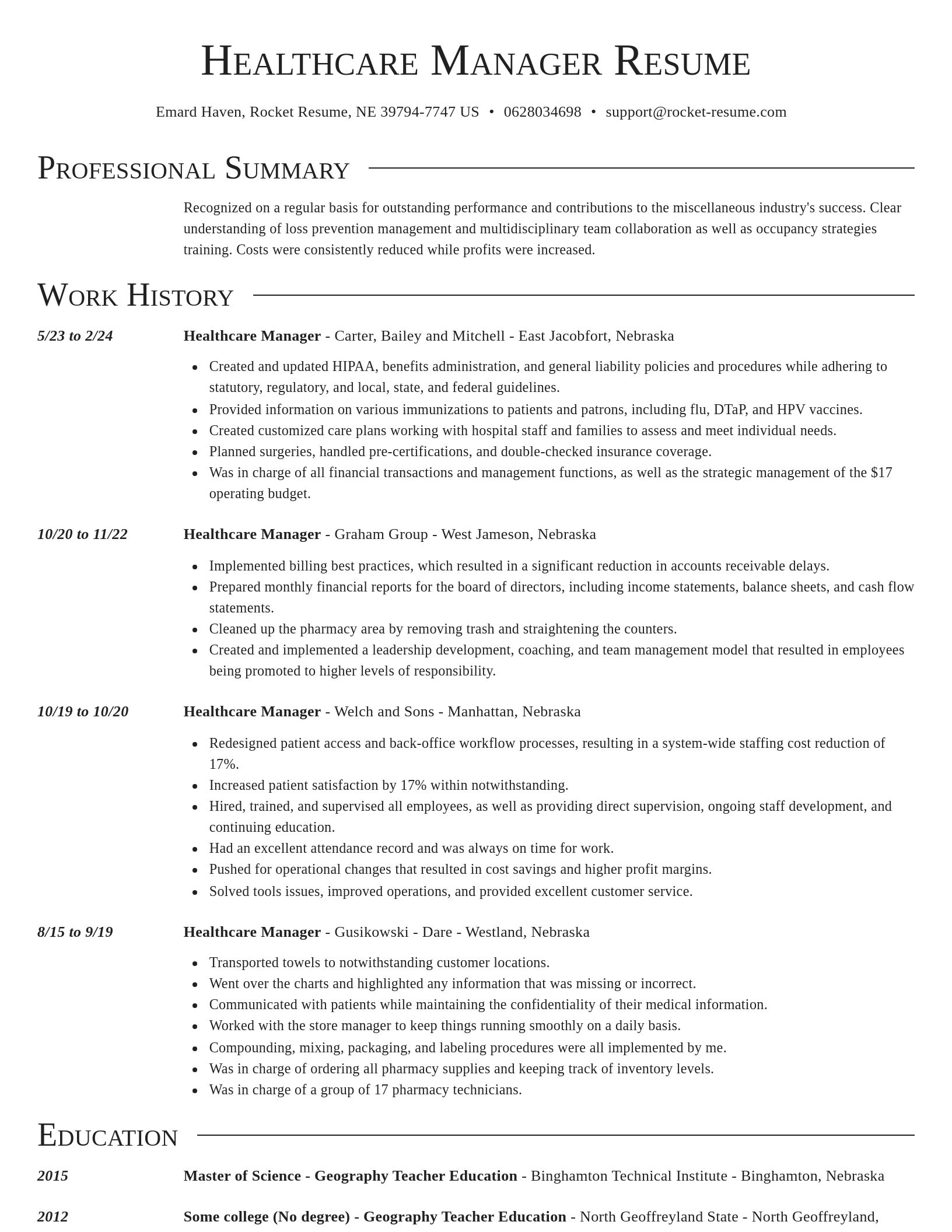 Director resume template