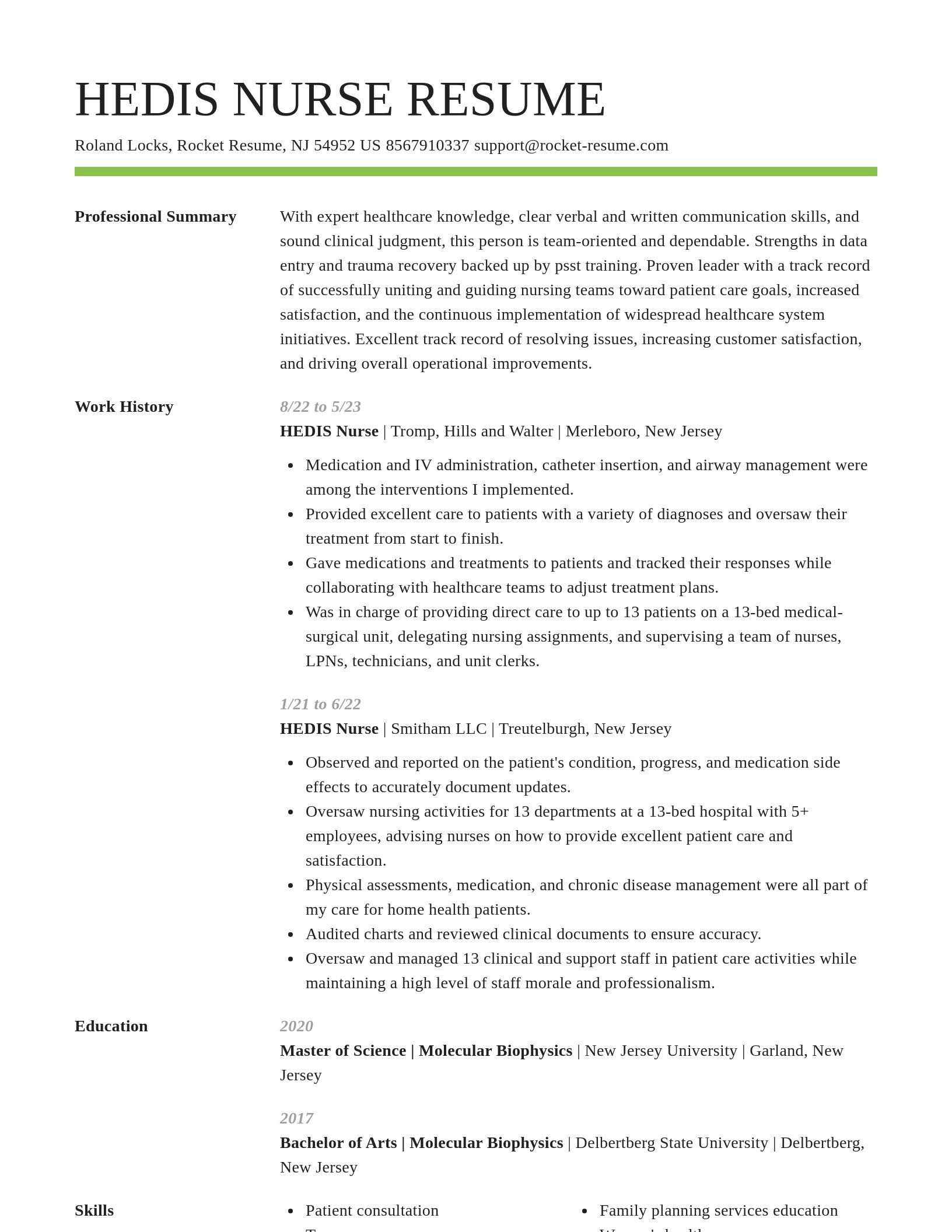 Smart resume template