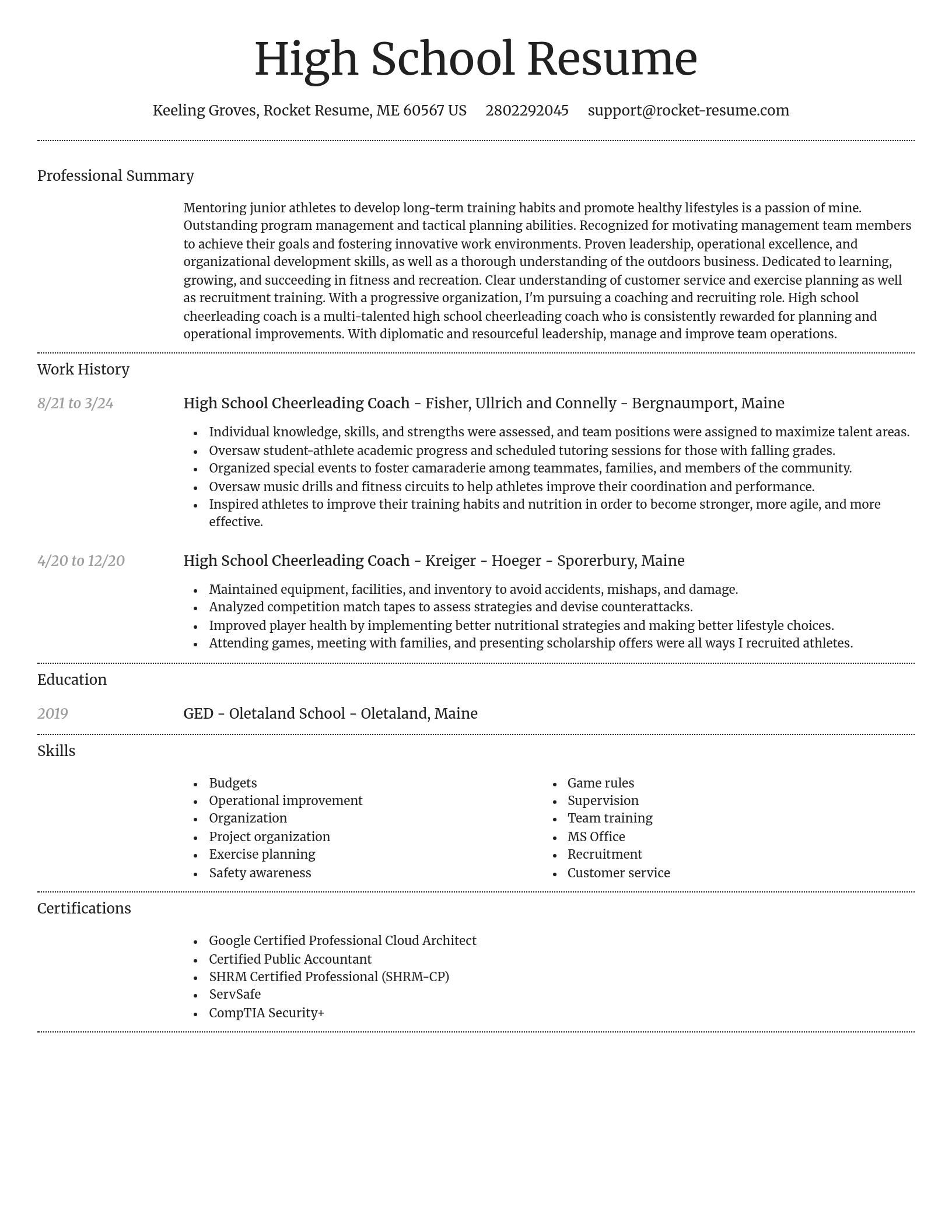Dignified resume template