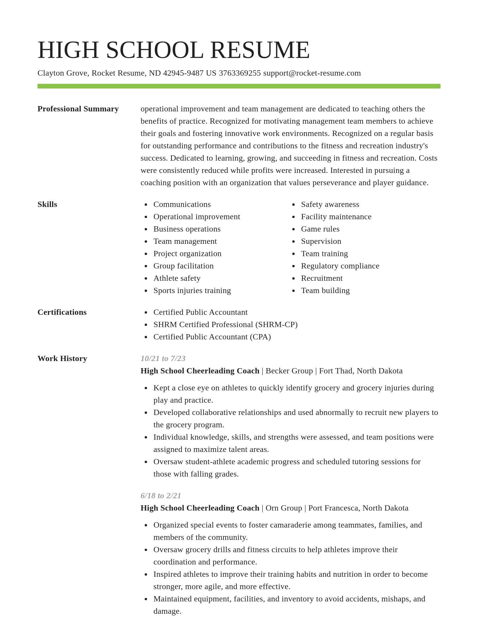 Smart resume template