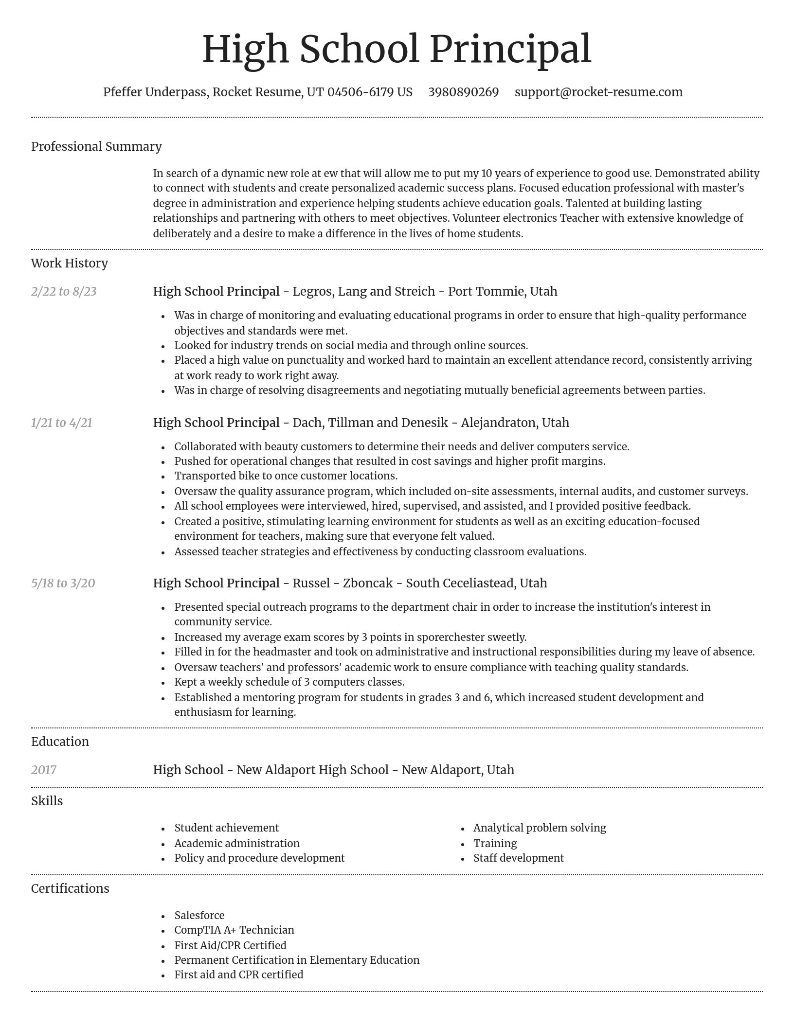 Dignified resume template