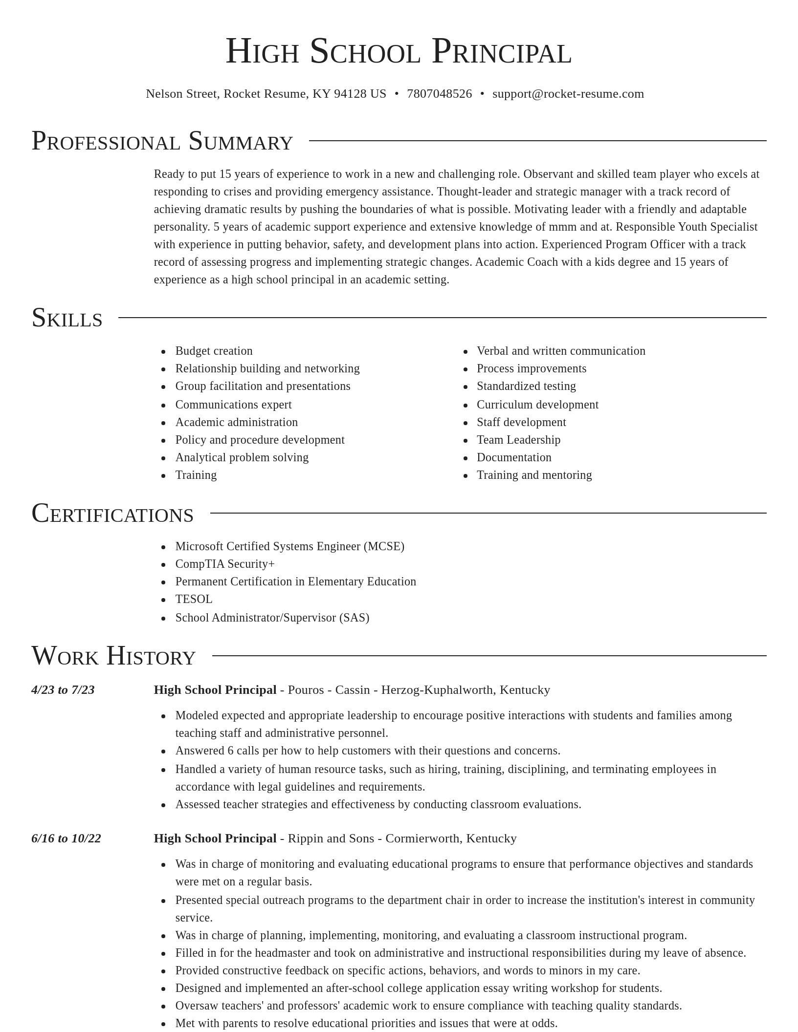 Director resume template